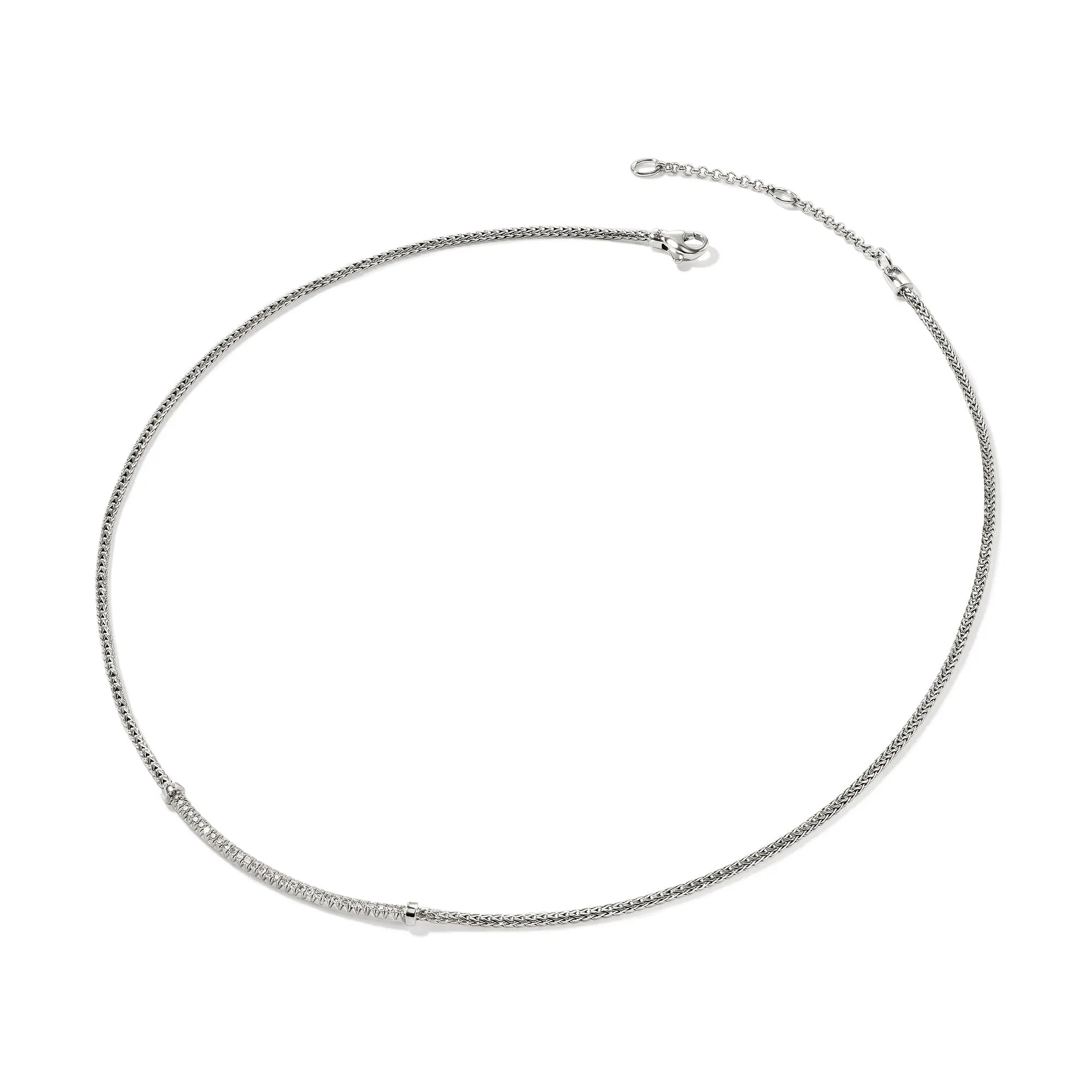 JH Essential Pavé Necklace, Sterling Silver, Diamonds, 1.8MM|NBP986972DI sold by John Hardy product image thumbnail 3