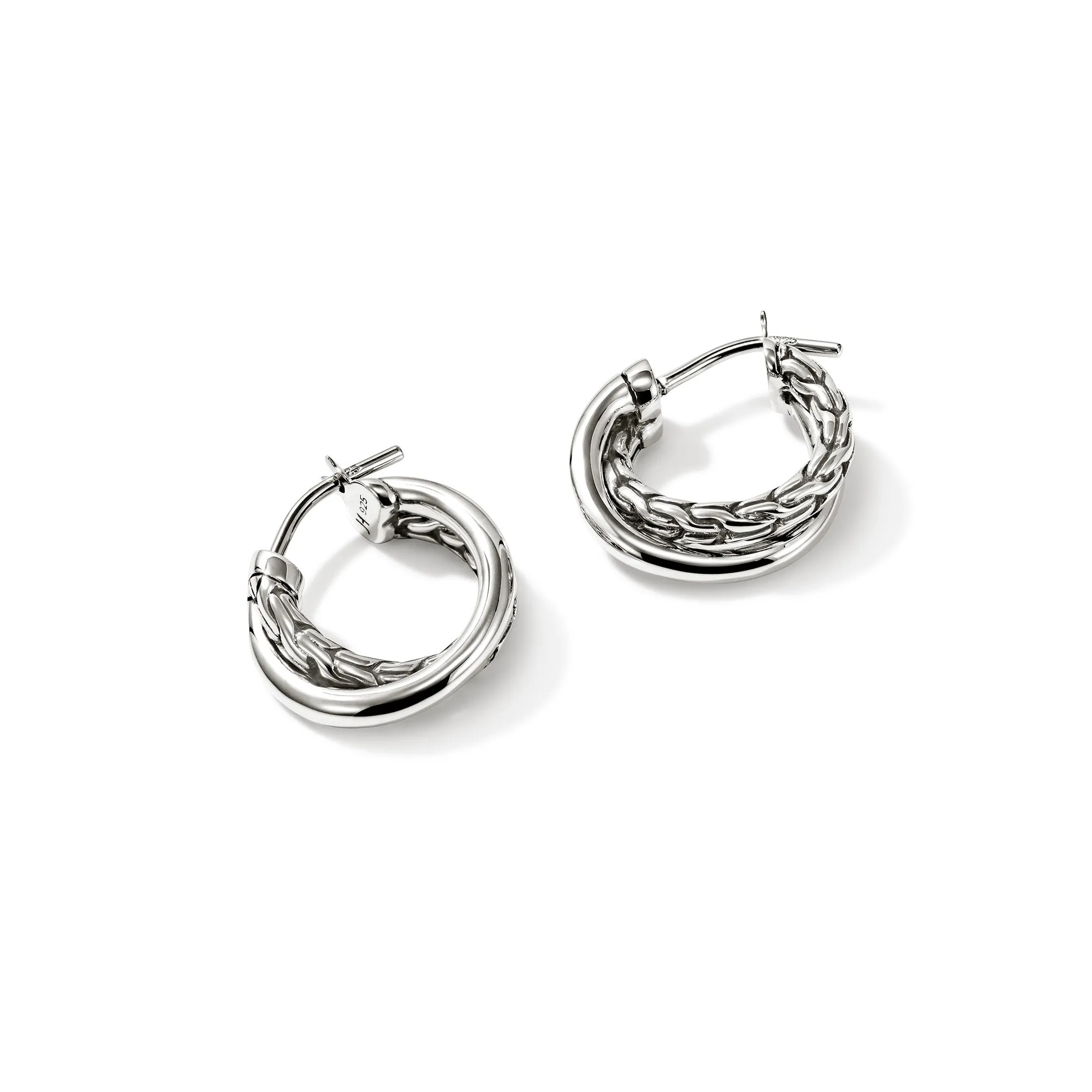 JH Essential Crossover Hoop Earring, Sterling Silver, 14.5MM|EB98713 sold by John Hardy product image thumbnail 3