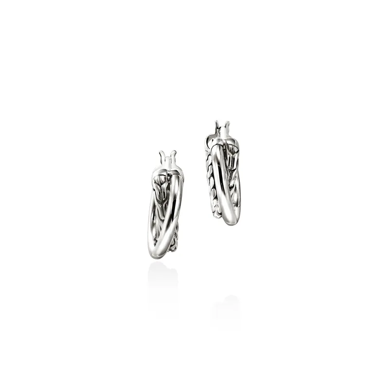JH Essential Crossover Hoop Earring, Sterling Silver, 14.5MM|EB98713 sold by John Hardy
