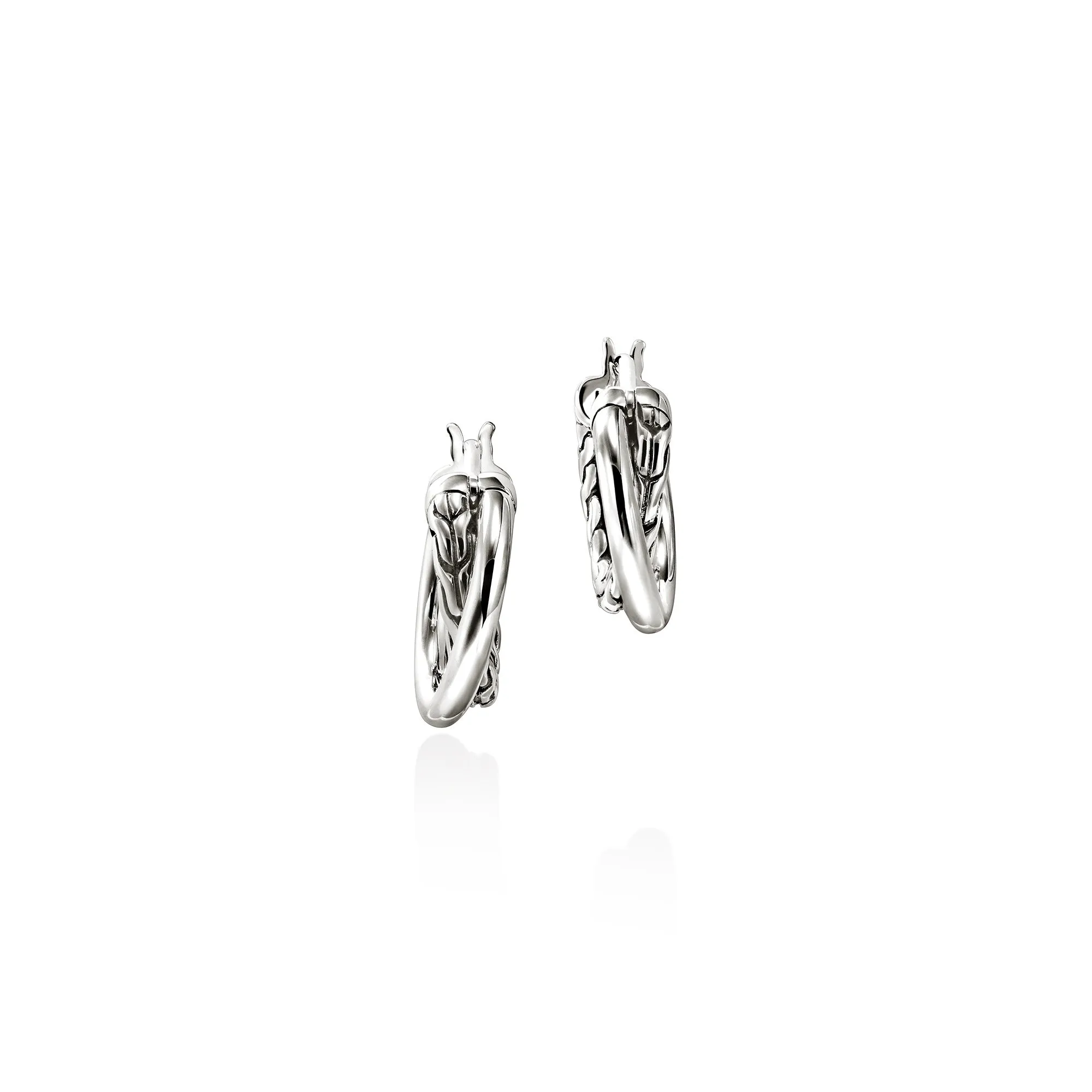 JH Essential Crossover Hoop Earring, Sterling Silver, 14.5MM|EB98713 sold by John Hardy