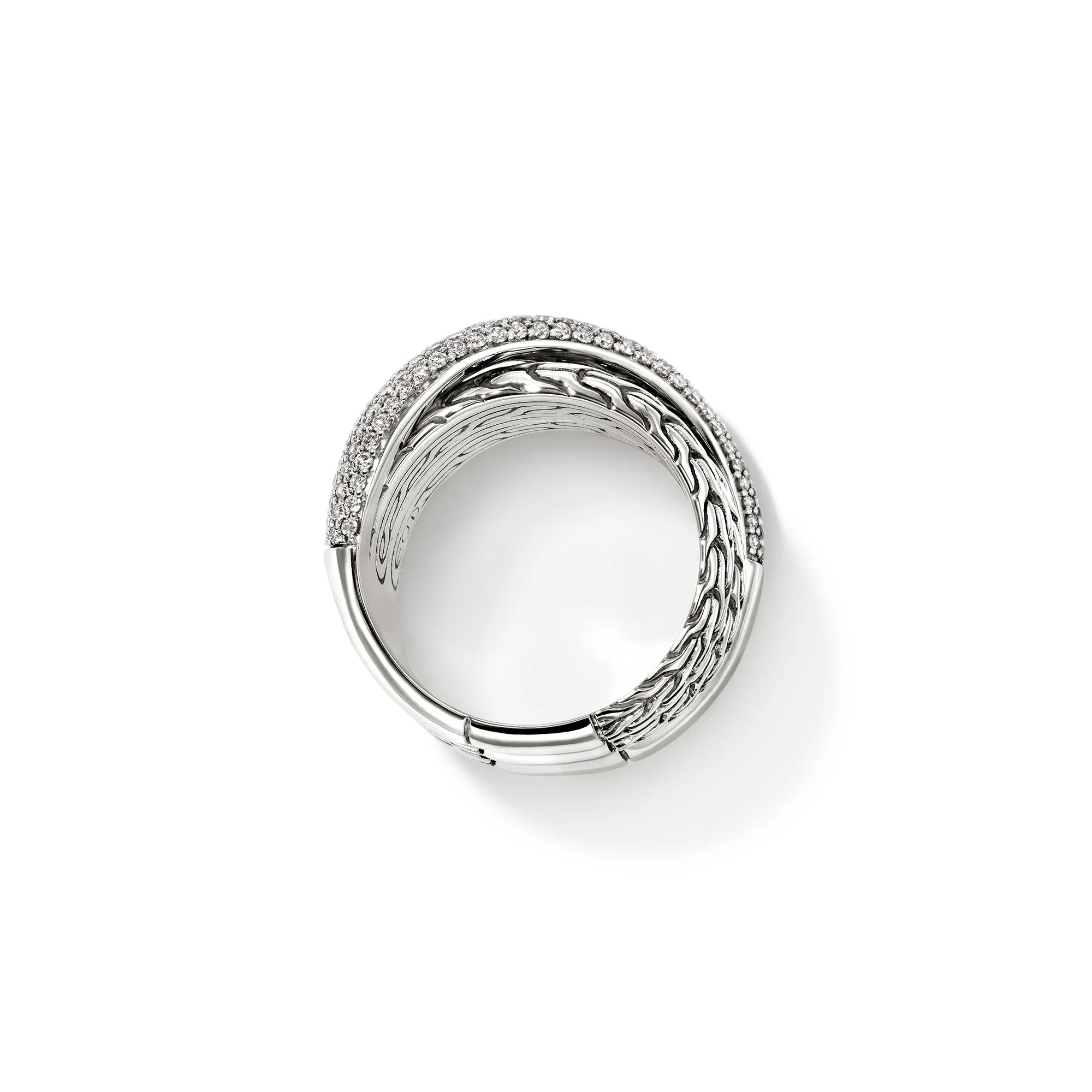 JH Essential Pavé Crossover Ring, Sterling Silver, Diamonds|RBP987162DI sold by John Hardy product image thumbnail 5