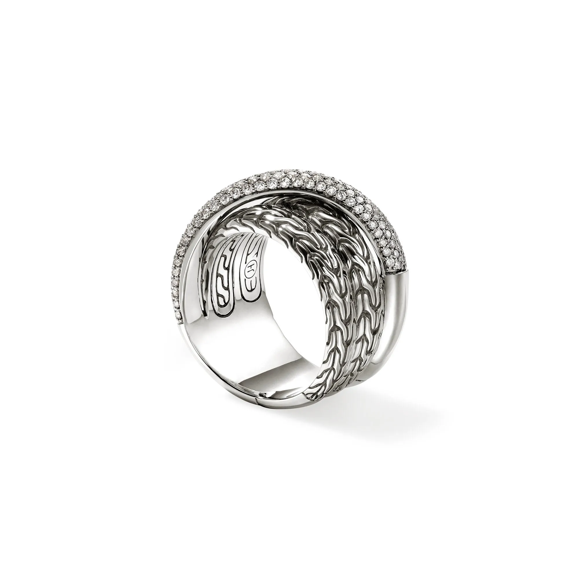 JH Essential Pavé Crossover Ring, Sterling Silver, Diamonds|RBP987162DI sold by John Hardy product image thumbnail 3