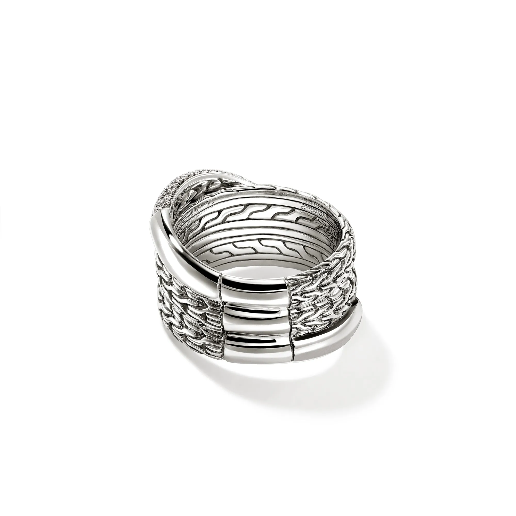 JH Essential Pavé Crossover Ring, Sterling Silver, Diamonds|RBP987162DI sold by John Hardy product image thumbnail 4