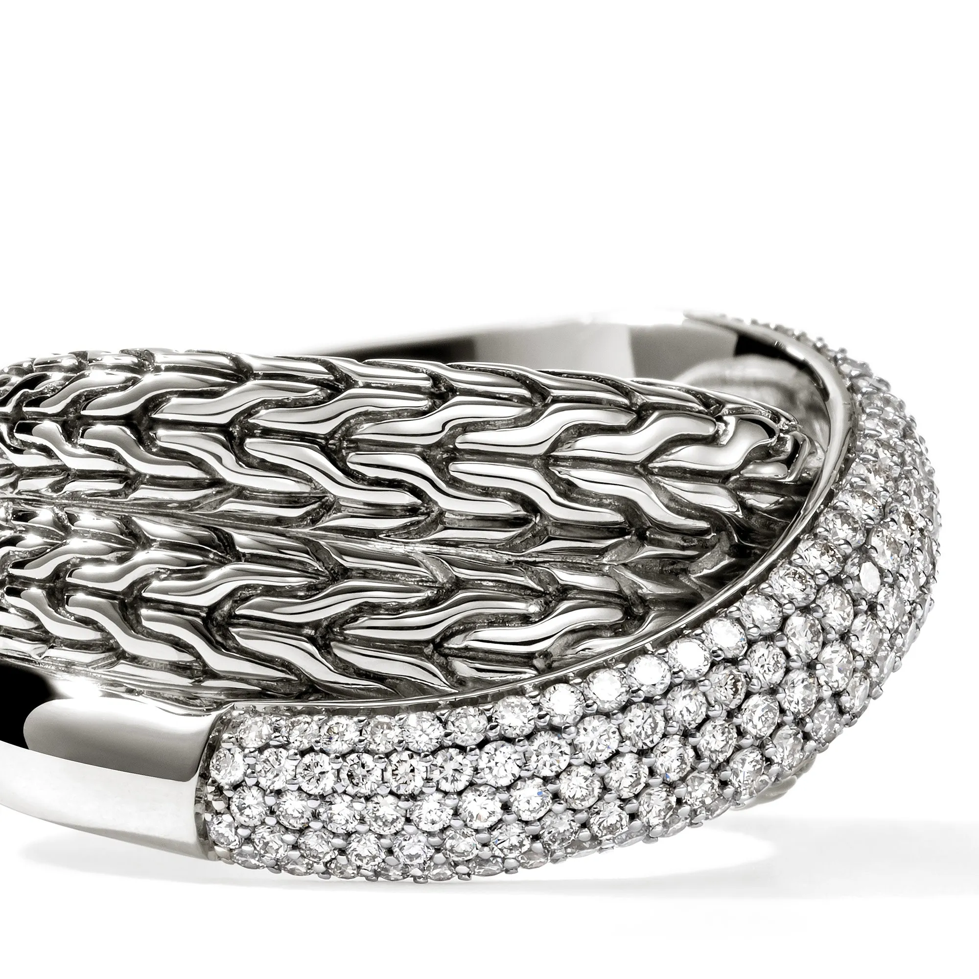 JH Essential Pavé Crossover Ring, Sterling Silver, Diamonds|RBP987162DI sold by John Hardy product image thumbnail 2