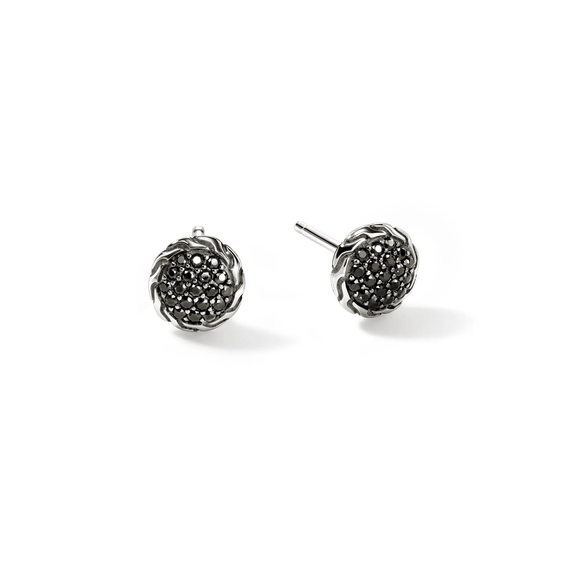 JH Essential Pavé Stud Earring, Sterling Silver, Gemstones, 7MM|EBS987024BLS sold by John Hardy