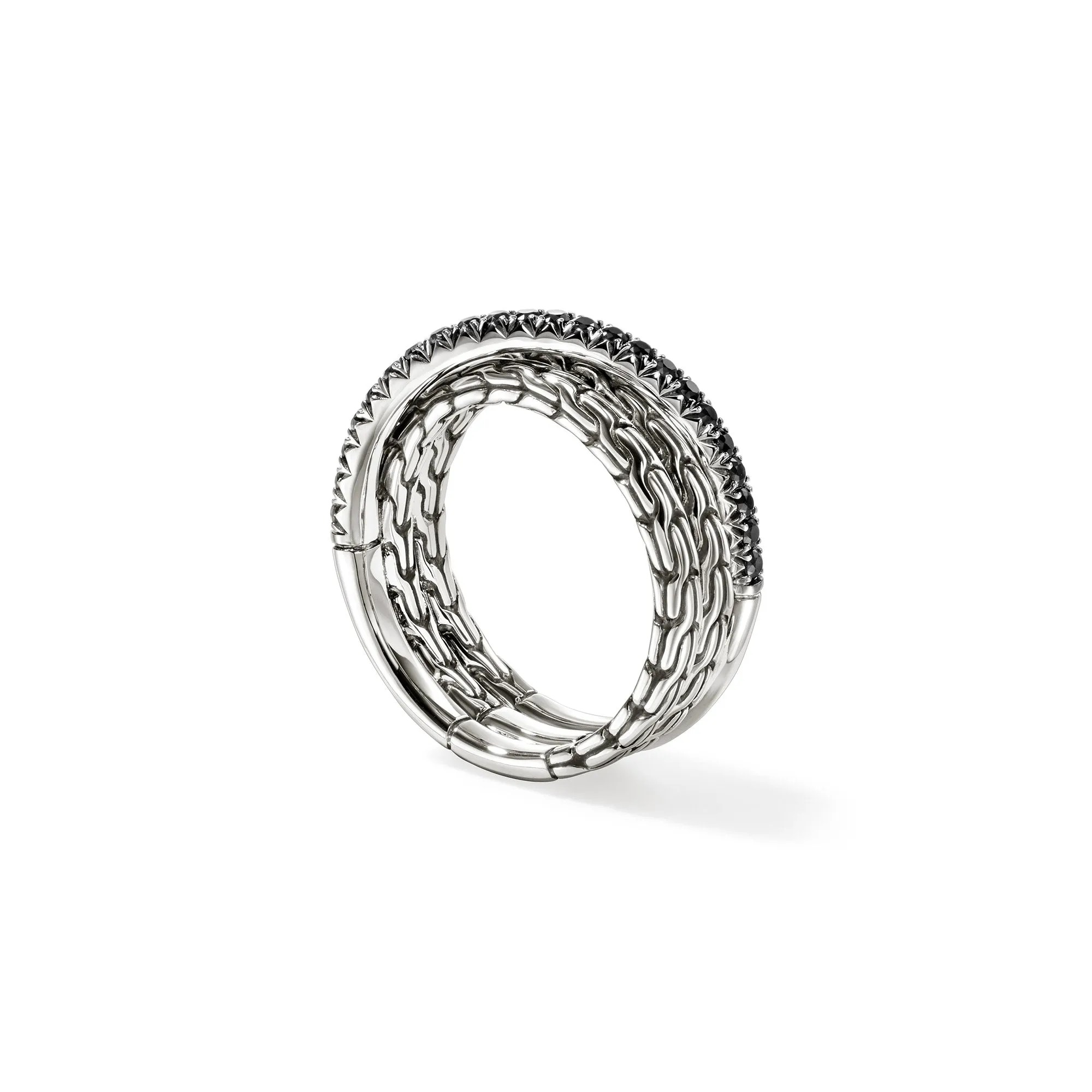 JH Essential Pavé Crossover Ring, Sterling Silver, Gemstones|RBS987154BLS sold by John Hardy product image thumbnail 3