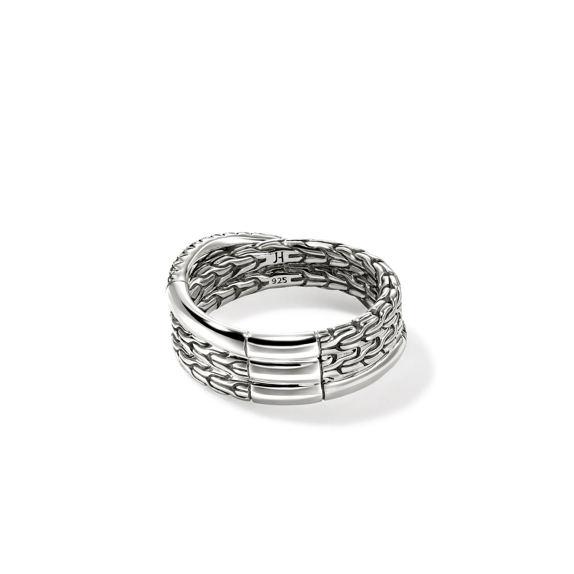 JH Essential Pavé Crossover Ring, Sterling Silver, Gemstones|RBS987154BLS sold by John Hardy product image thumbnail 4