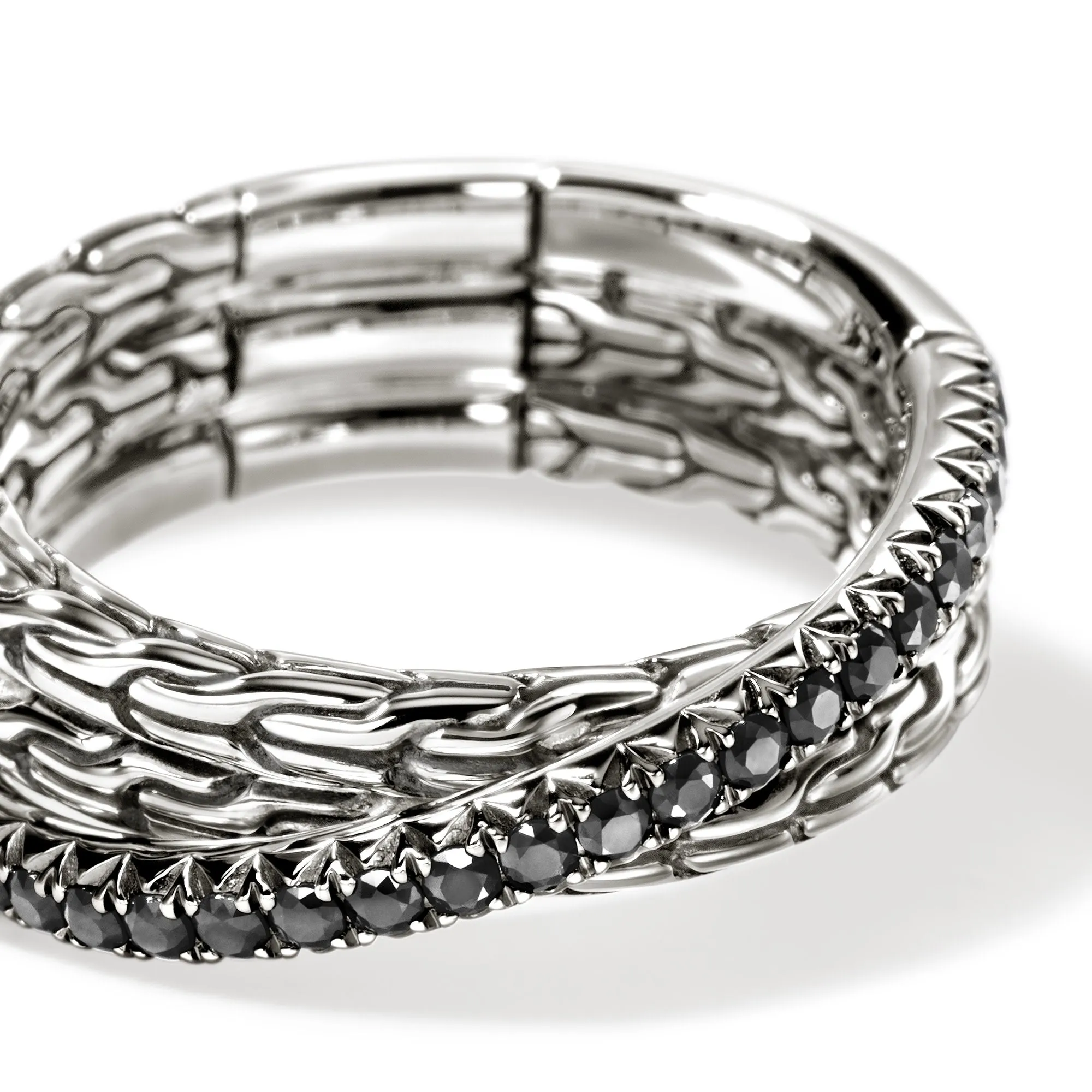 JH Essential Pavé Crossover Ring, Sterling Silver, Gemstones|RBS987154BLS sold by John Hardy product image thumbnail 2