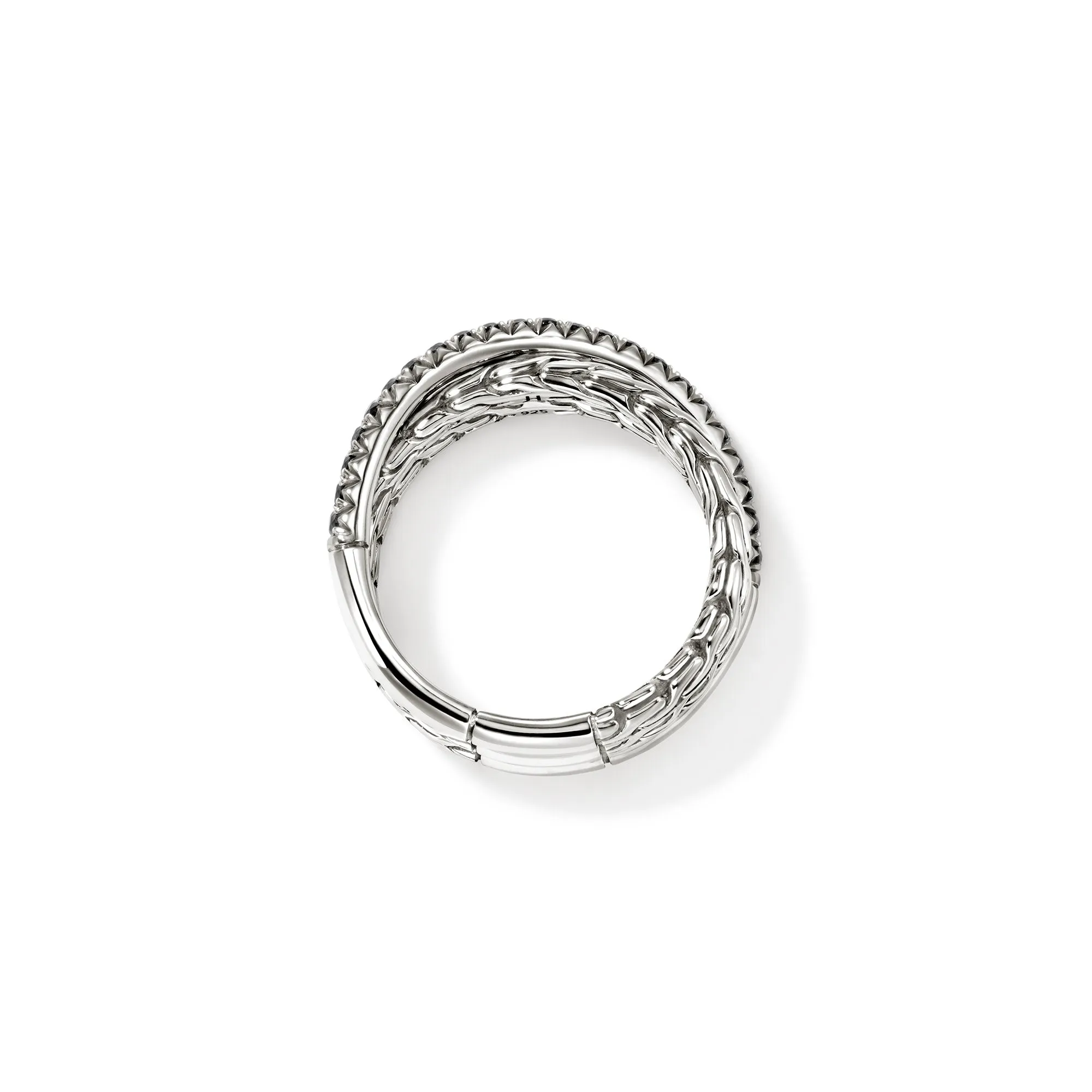 JH Essential Pavé Crossover Ring, Sterling Silver, Gemstones|RBS987154BLS sold by John Hardy product image thumbnail 5