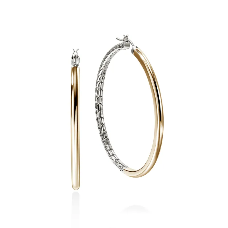 JH Essential Hoop Earring, Gold, Sterling Silver, 49.5MM|EZZ98784 sold by John Hardy