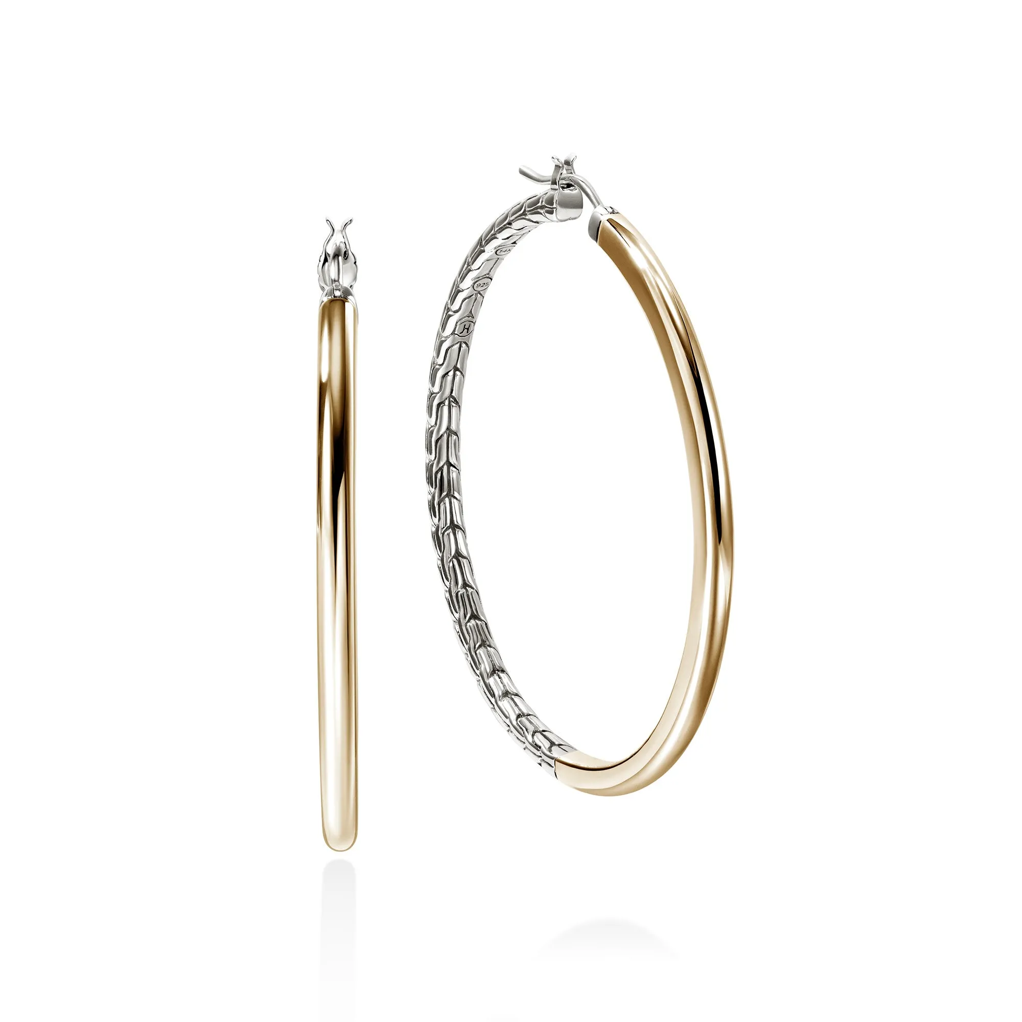 JH Essential Hoop Earring, Gold, Sterling Silver, 49.5MM|EZZ98784 sold by John Hardy