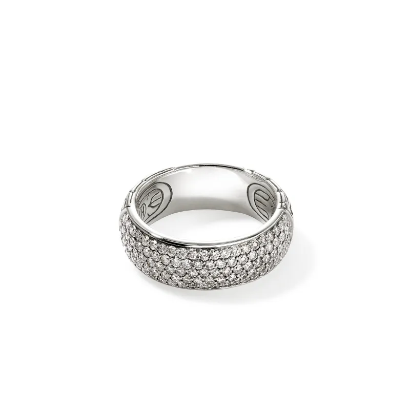JH Essential Pavé Band Ring, Sterling Silver, Diamonds, 7MM|RBP987062DI sold by John Hardy