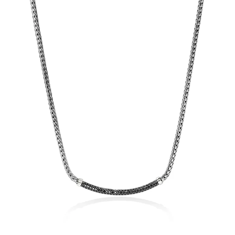 JH Essential Pavé Necklace, Sterling Silver, Gemstones, 2.5MM|NBS986984BLS sold by John Hardy