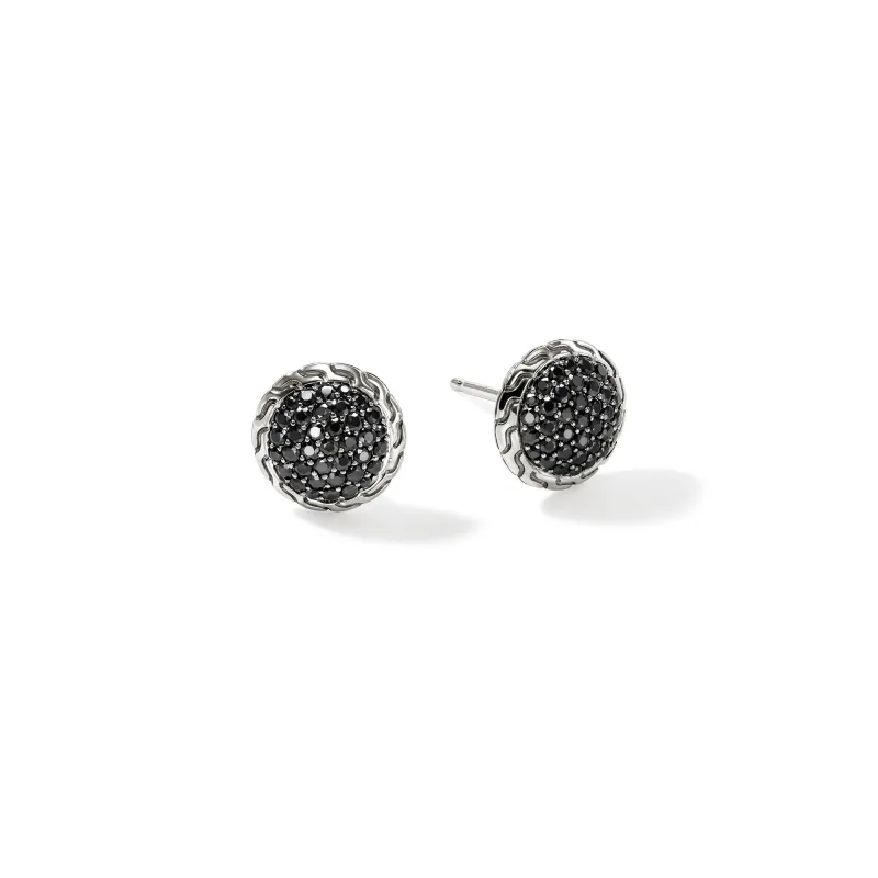JH Essential Pavé Stud Earring, Sterling Silver, Gemstones, 10MM|EBS987184BLS sold by John Hardy