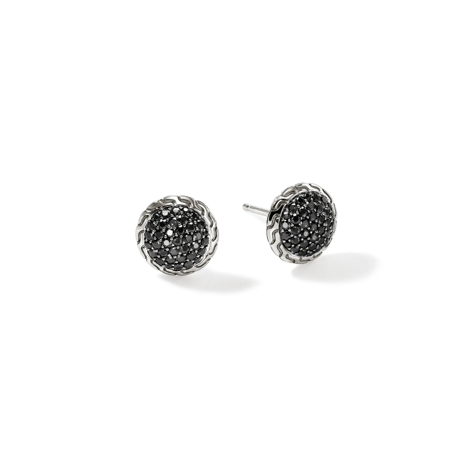 JH Essential Pavé Stud Earring, Sterling Silver, Gemstones, 10MM|EBS987184BLS sold by John Hardy