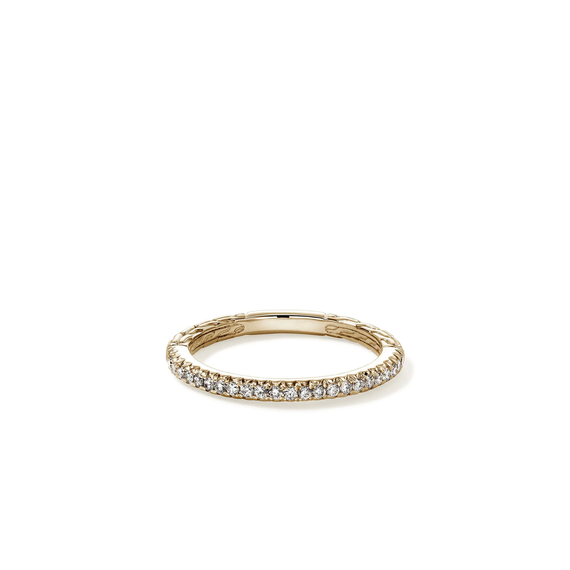 JH Essential Pavé Band Ring, Gold, Diamonds, 2MM|RGGX9870322DI sold by John Hardy