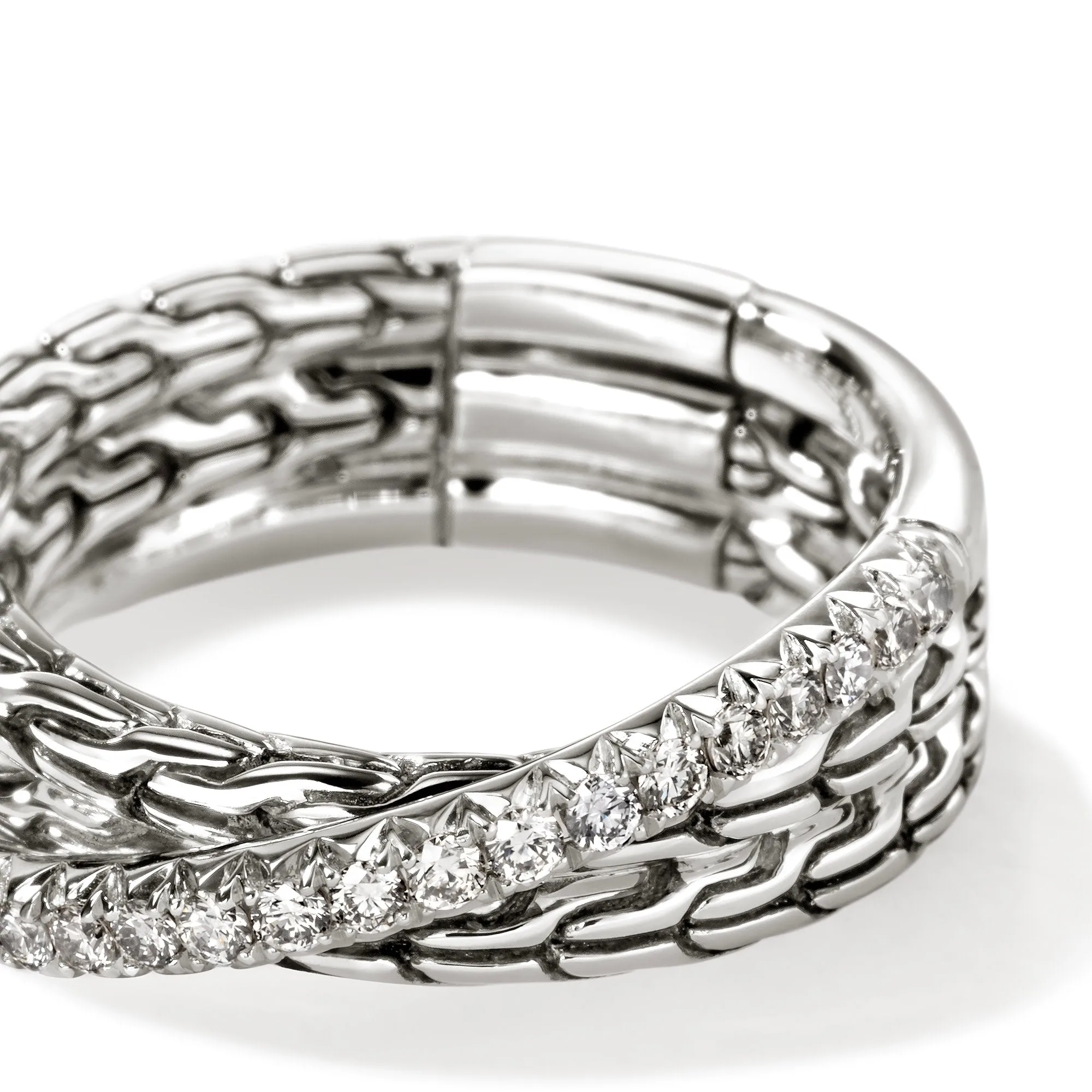 JH Essential Pavé Crossover Ring, Sterling Silver, Diamonds|RBP987152DI sold by John Hardy product image thumbnail 2