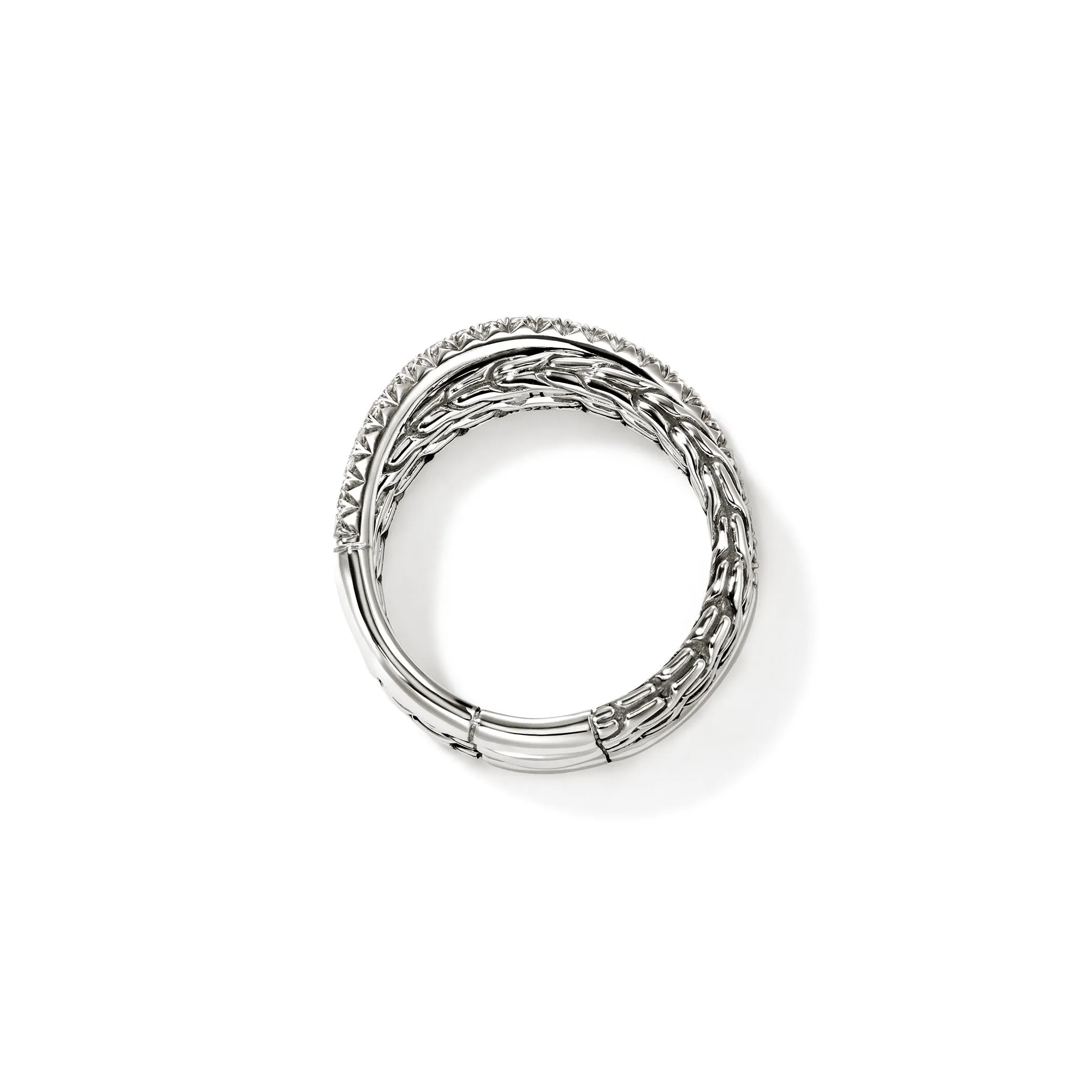 JH Essential Pavé Crossover Ring, Sterling Silver, Diamonds|RBP987152DI sold by John Hardy product image thumbnail 5