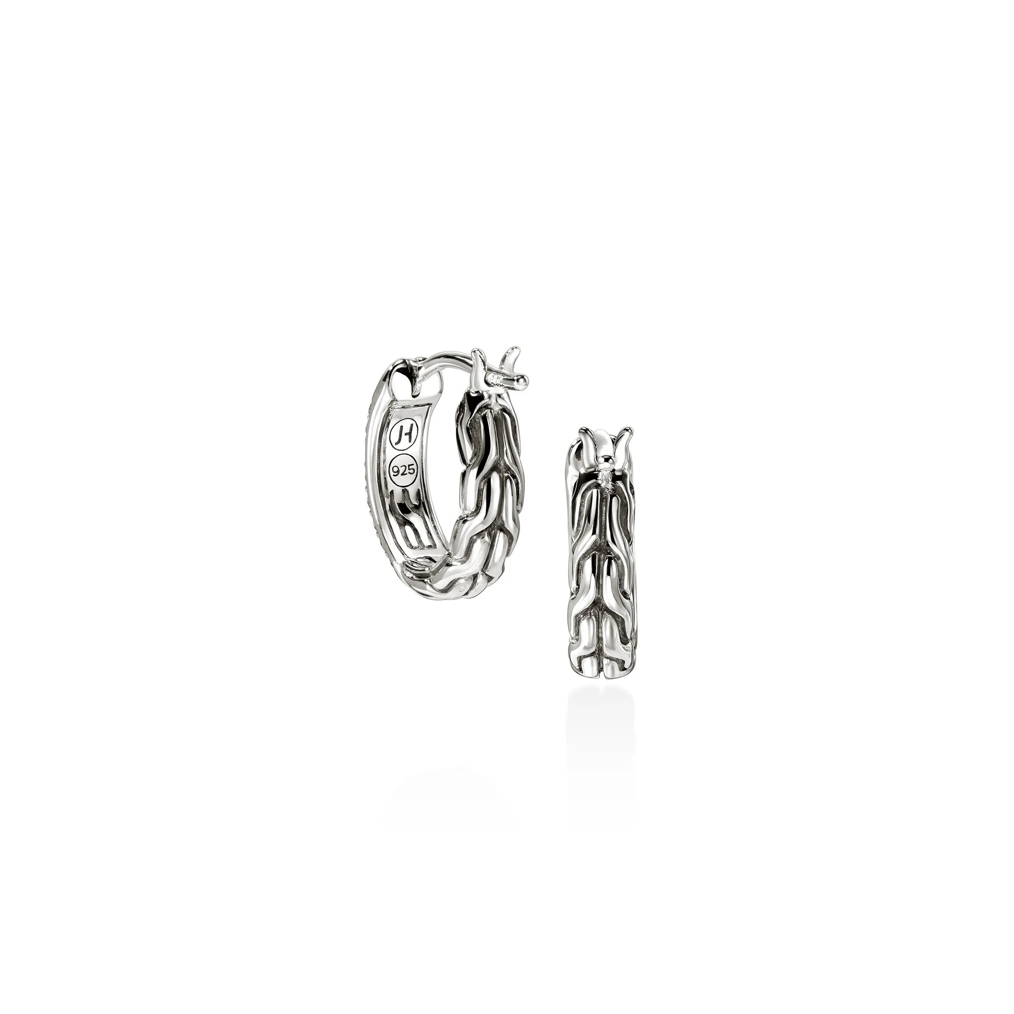 JH Essential Hoop Earring, Sterling Silver, Diamonds, 13MM|EBP987002DI sold by John Hardy product image thumbnail 4