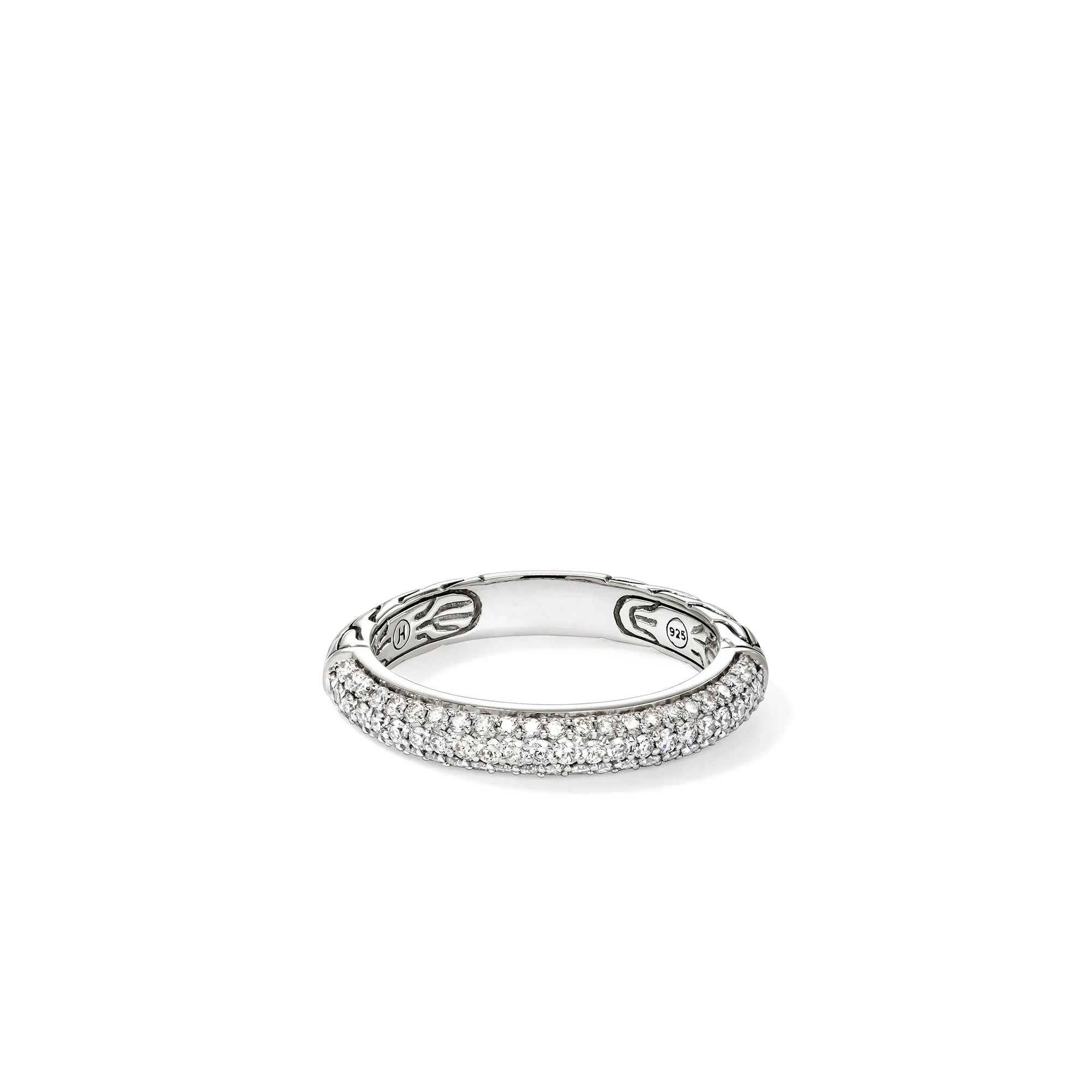 JH Essential Pavé Band Ring, Sterling Silver, Diamonds, 3.5MM|RBP987052DI sold by John Hardy