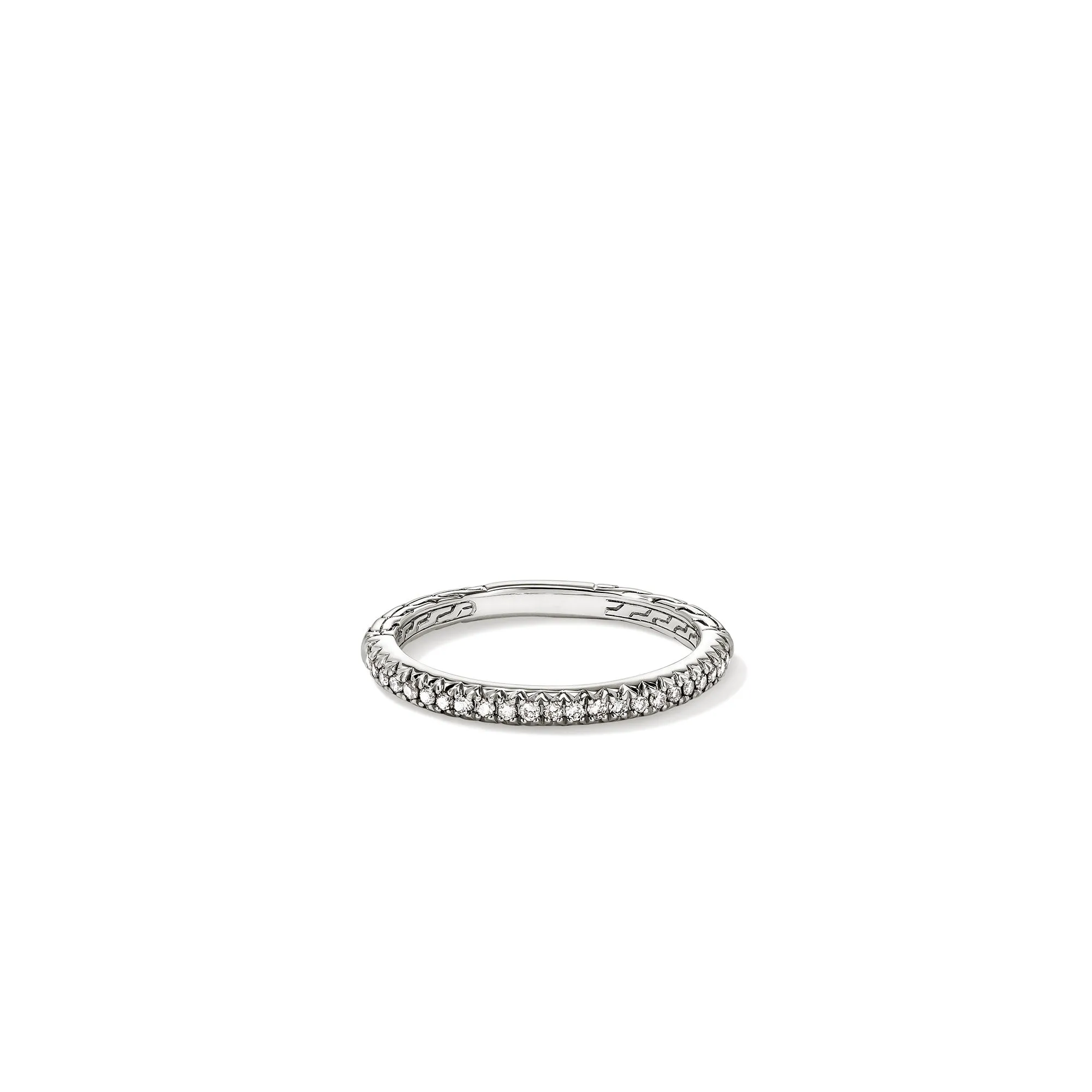 JH Essential Pavé Band Ring, Sterling Silver, Diamonds, 2MM|RBP987032DI sold by John Hardy