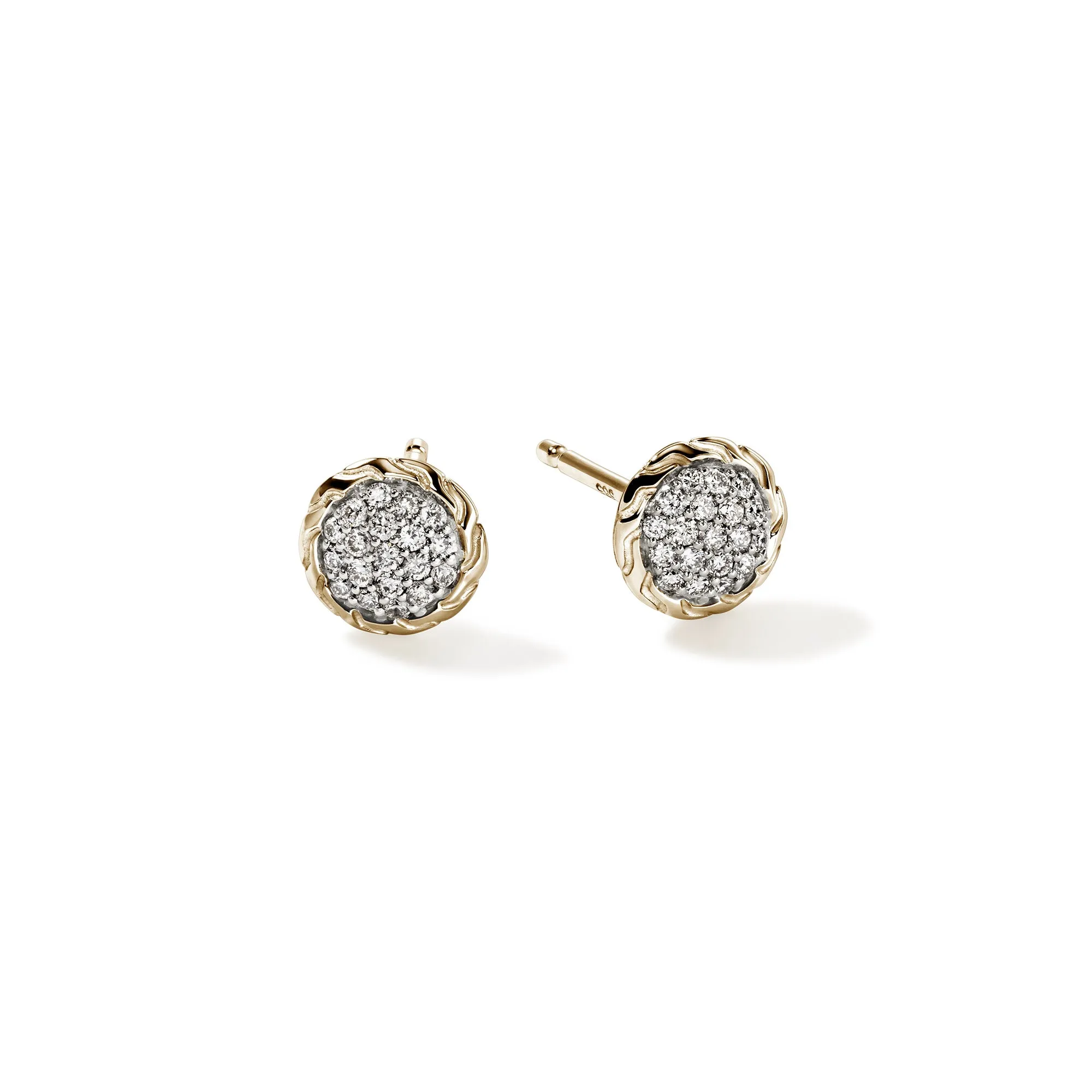JH Essential Pavé Stud Earring, Gold, Diamonds, 7MM|EGGX987022DI sold by John Hardy