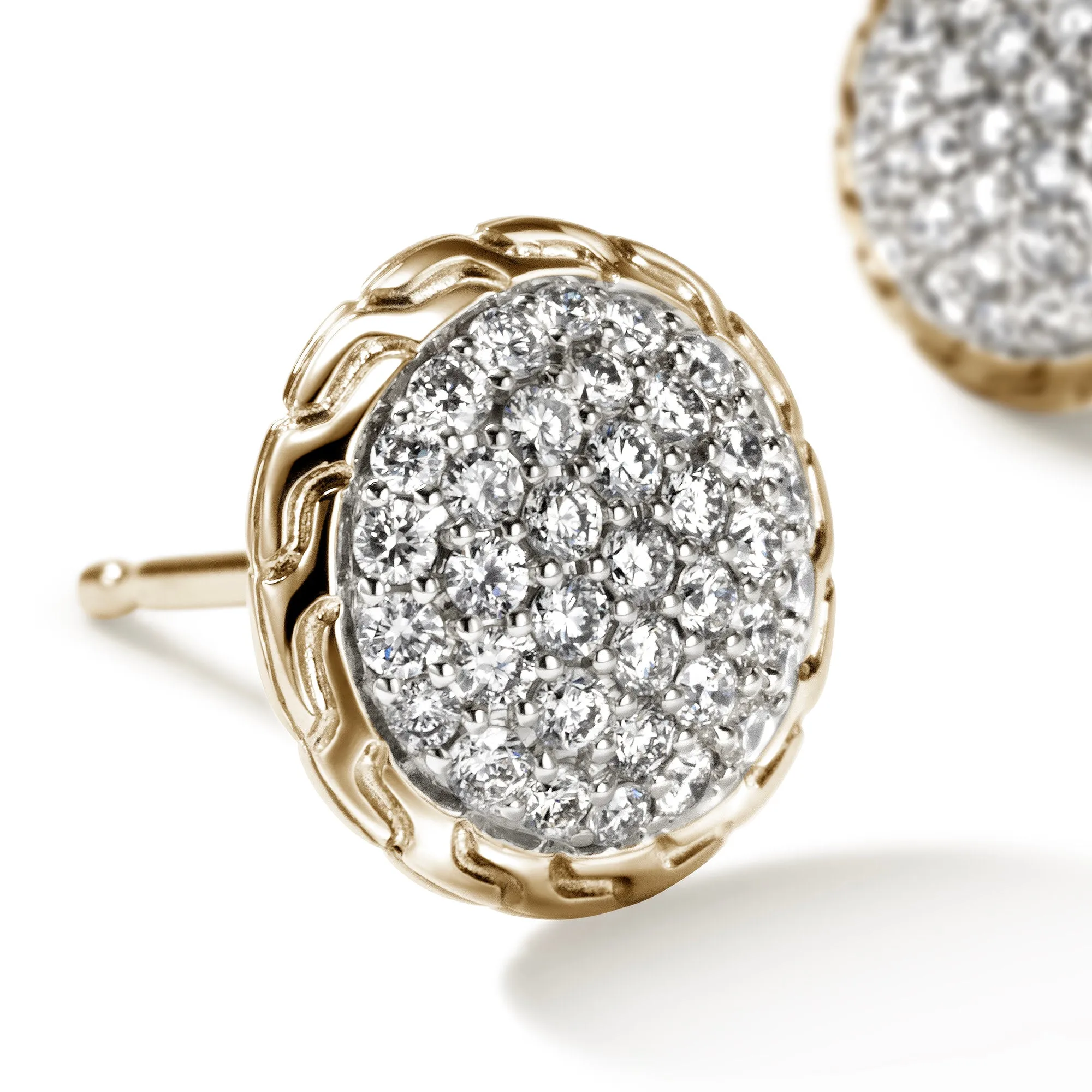 JH Essential Pavé Stud Earring, Gold, Diamonds, 10MM|EGGX987182DI sold by John Hardy product image thumbnail 2