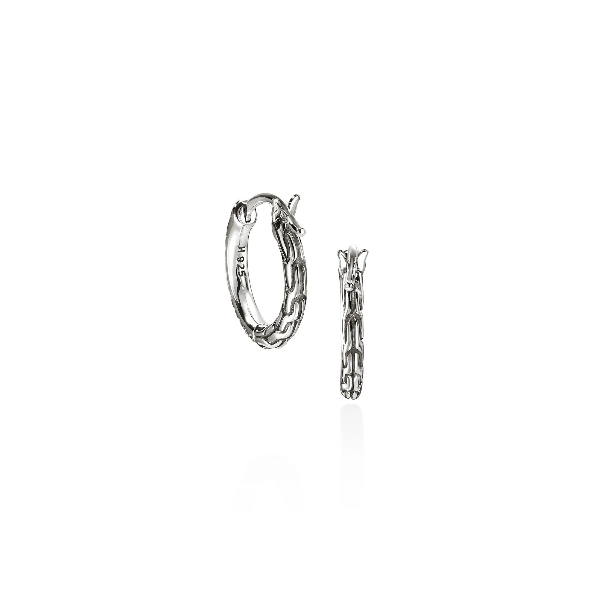 JH Essential Pavé Hoop Earring, Sterling Silver, Diamonds, 13MM|EBP987012DI sold by John Hardy product image thumbnail 4