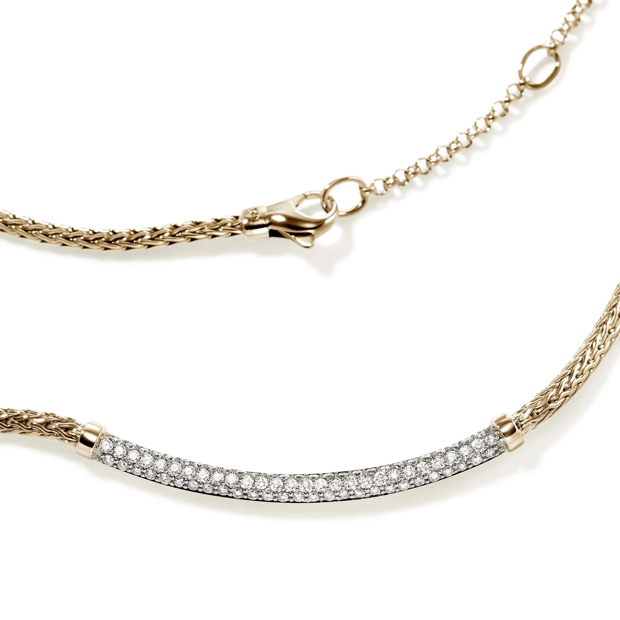 JH Essential Pavé Necklace, Gold, Diamonds, 2.5MM|NGGX986982DI sold by John Hardy product image thumbnail 2