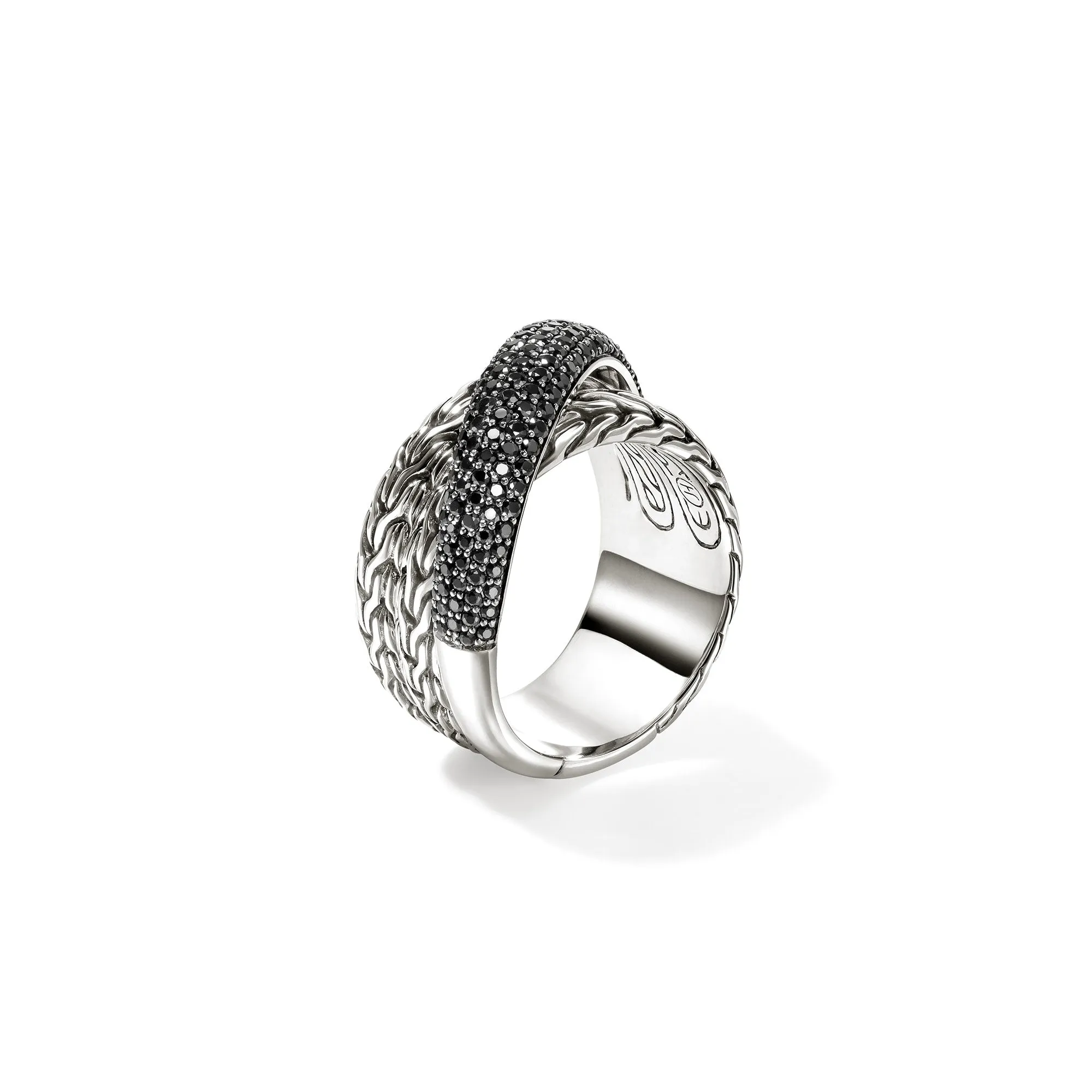 JH Essential Pavé Crossover Ring, Sterling Silver, Gemstones|RBS987164BLS sold by John Hardy product image thumbnail 3