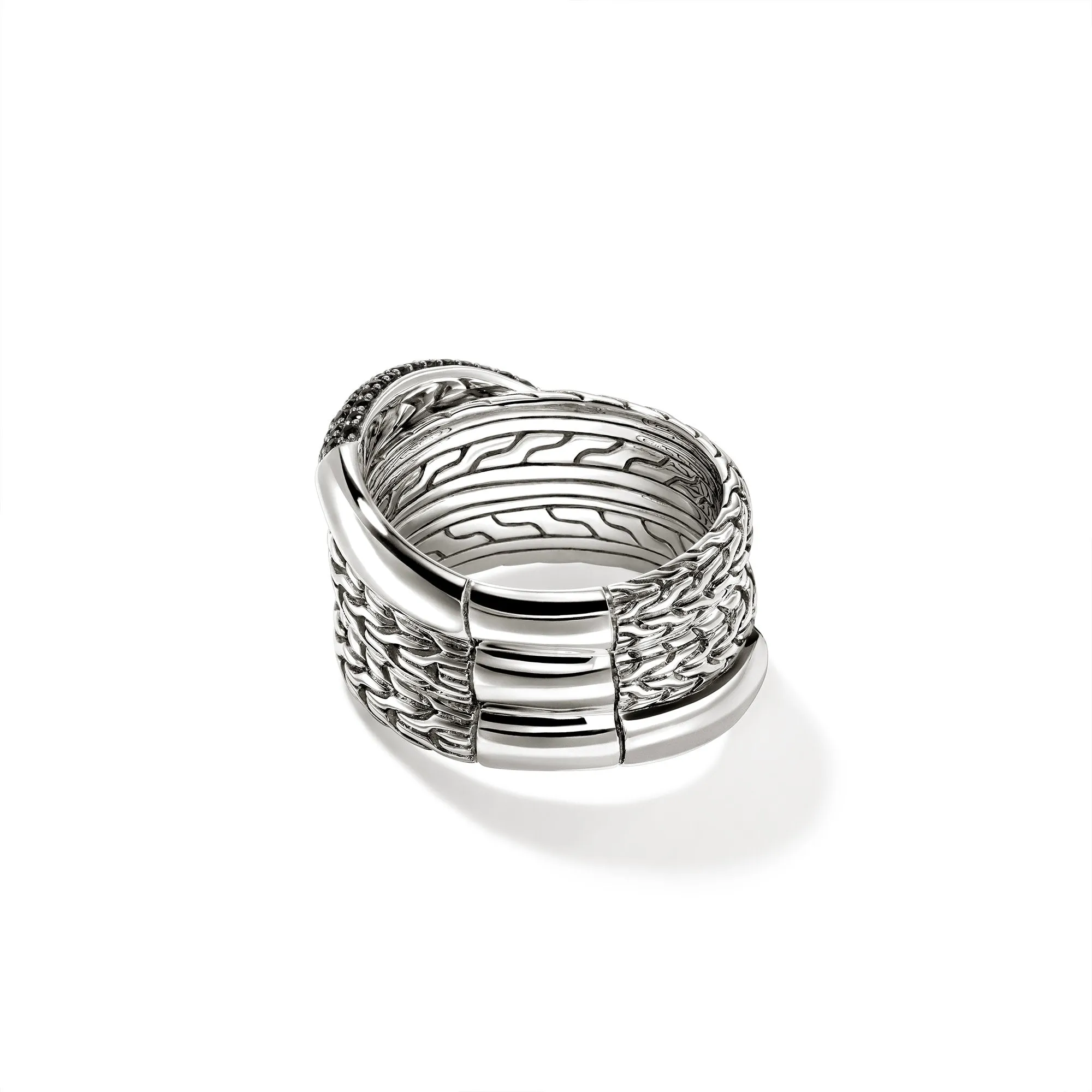JH Essential Pavé Crossover Ring, Sterling Silver, Gemstones|RBS987164BLS sold by John Hardy product image thumbnail 4