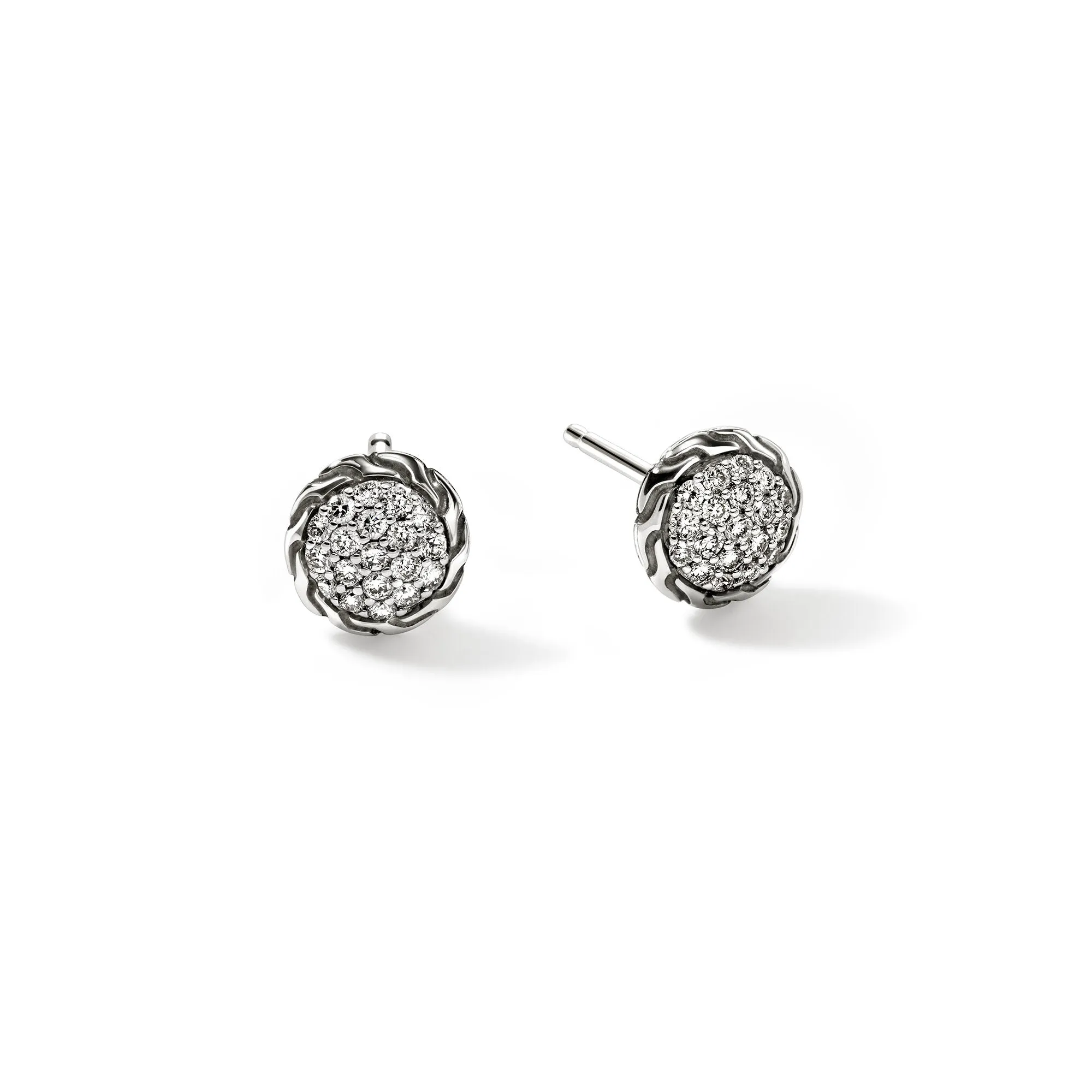 JH Essential Pavé Stud Earring, Sterling Silver, Diamonds, 7MM|EBP987022DI sold by John Hardy