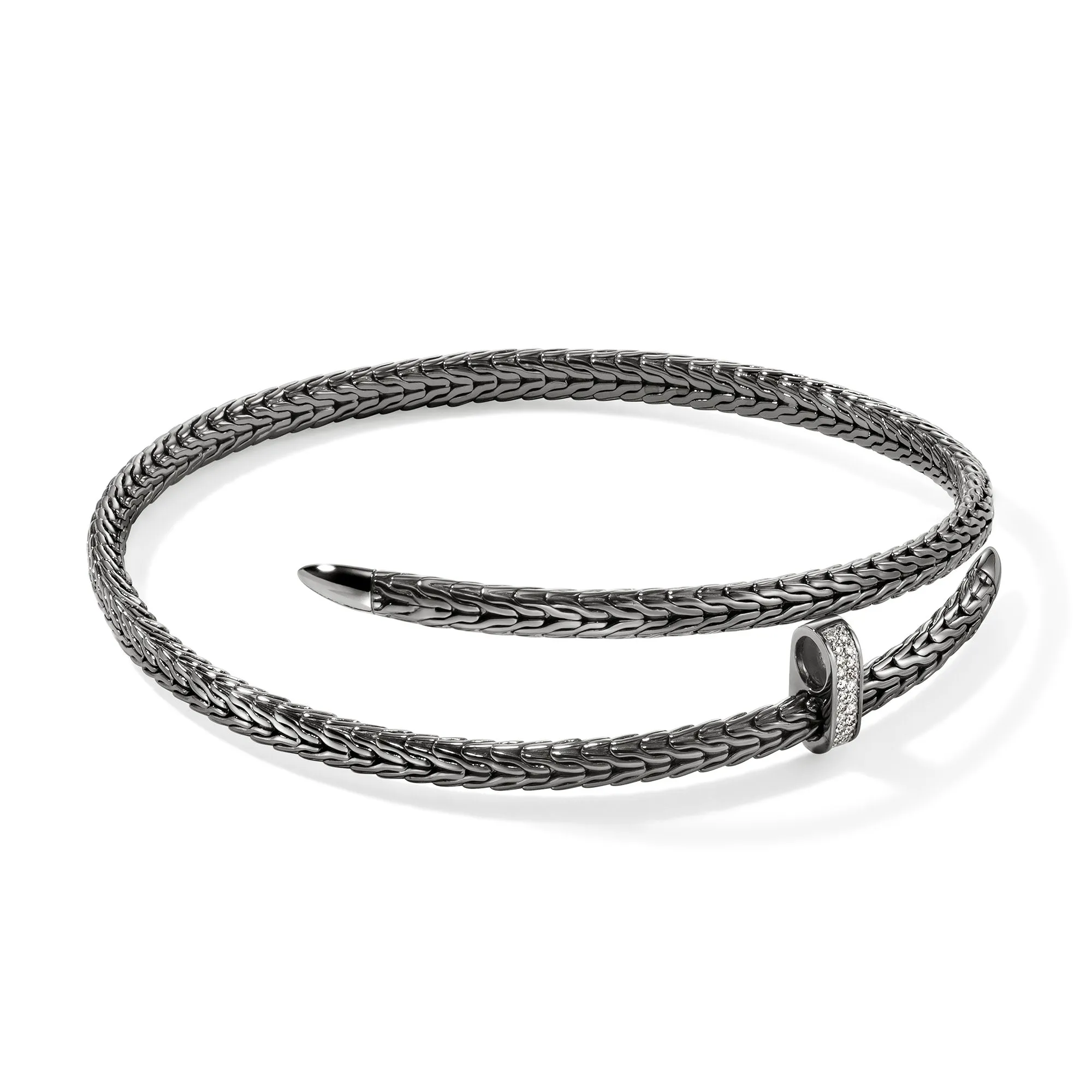 Spear Coil Choker, Dark Silver, Diamonds|NBP9011292BRDDI sold by John Hardy product image thumbnail 3