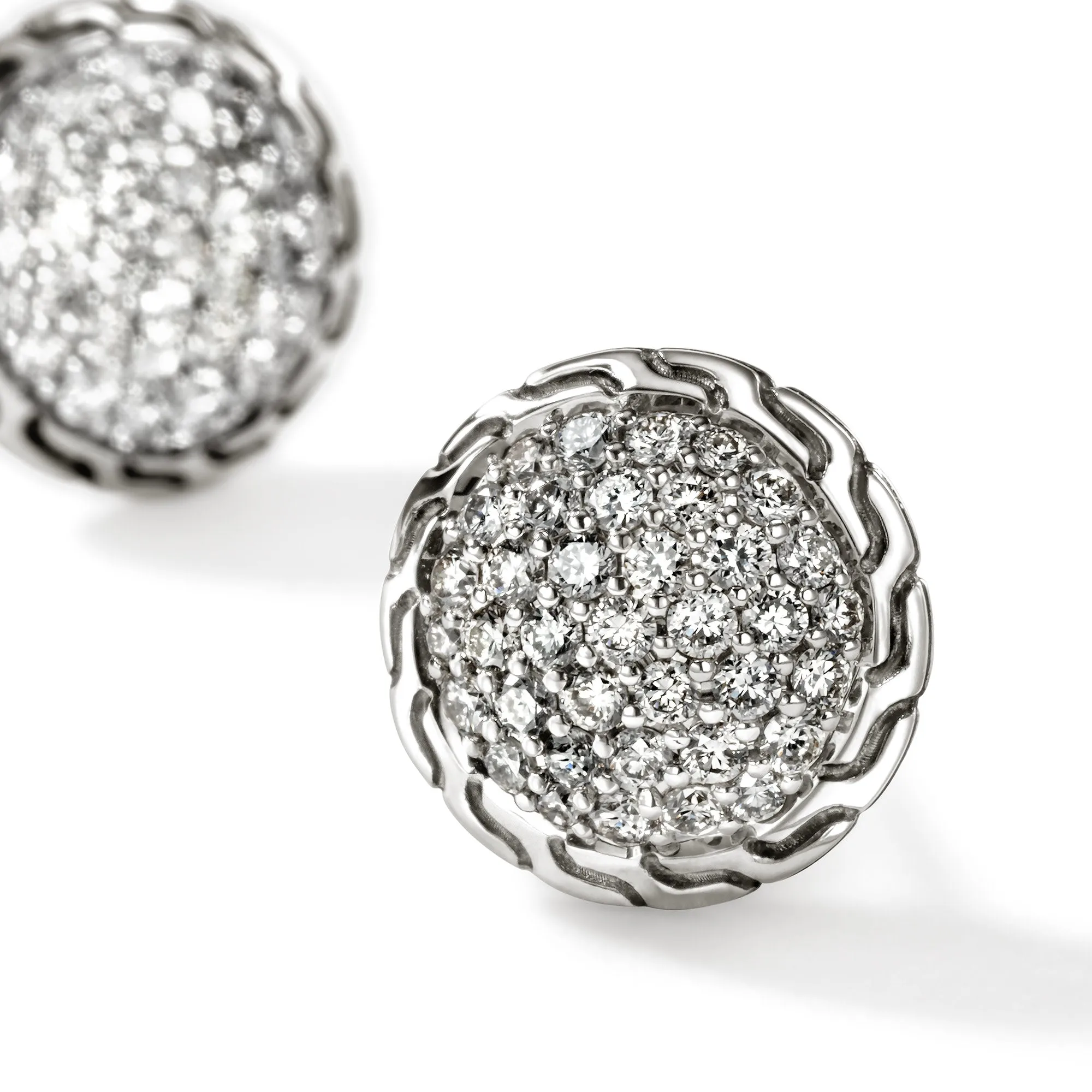 JH Essential Pavé Stud Earring, Sterling Silver, Diamonds, 10MM|EBP987182DI sold by John Hardy product image thumbnail 2