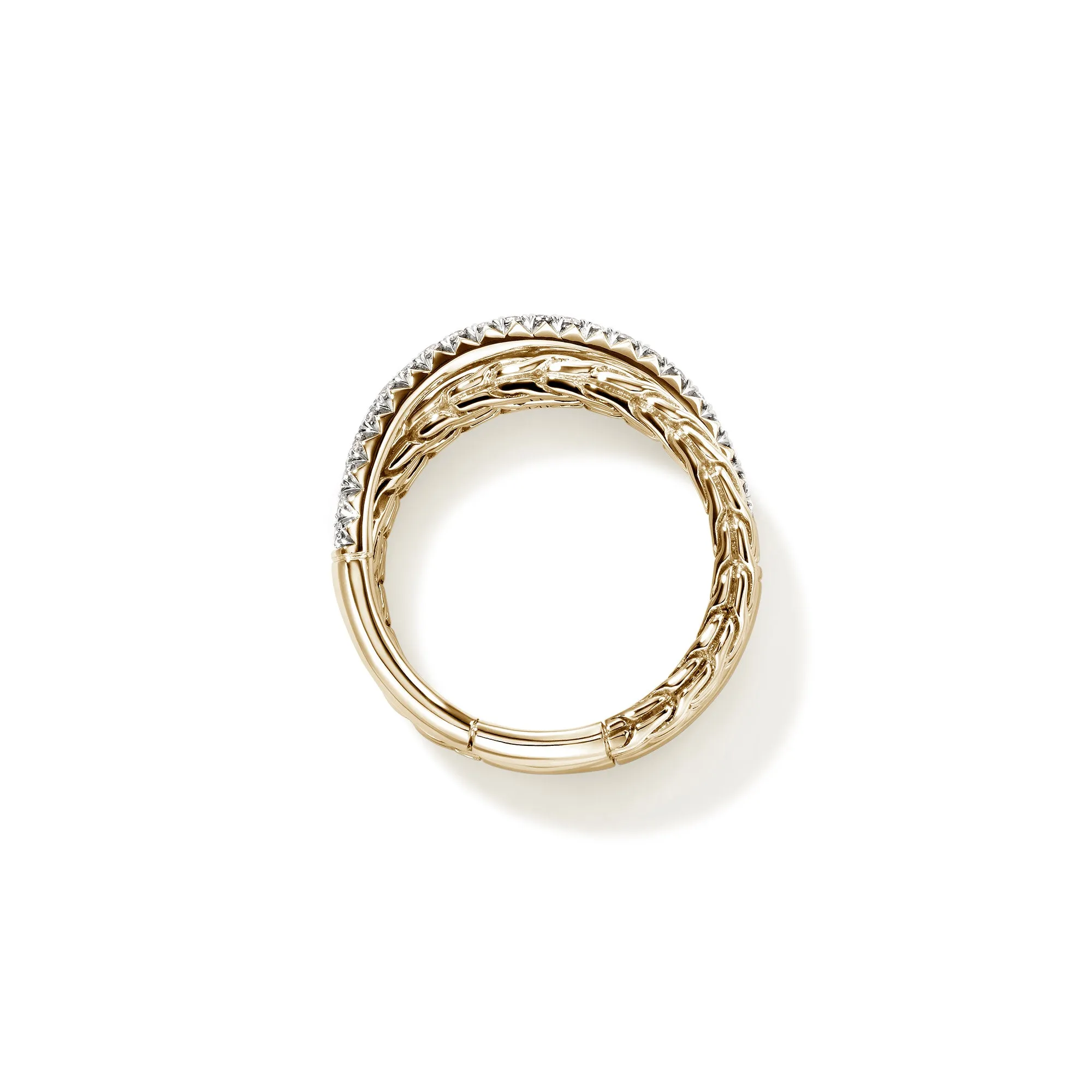 JH Essential Pavé Crossover Ring, Gold, Diamonds|RGGX987152DI sold by John Hardy product image thumbnail 5