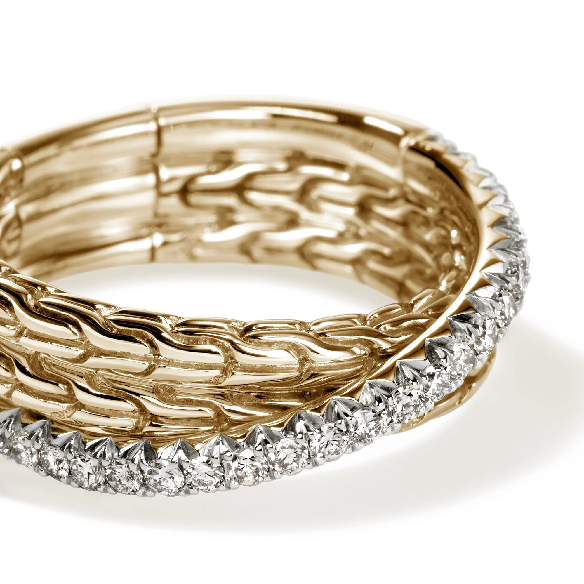 JH Essential Pavé Crossover Ring, Gold, Diamonds|RGGX987152DI sold by John Hardy product image thumbnail 2