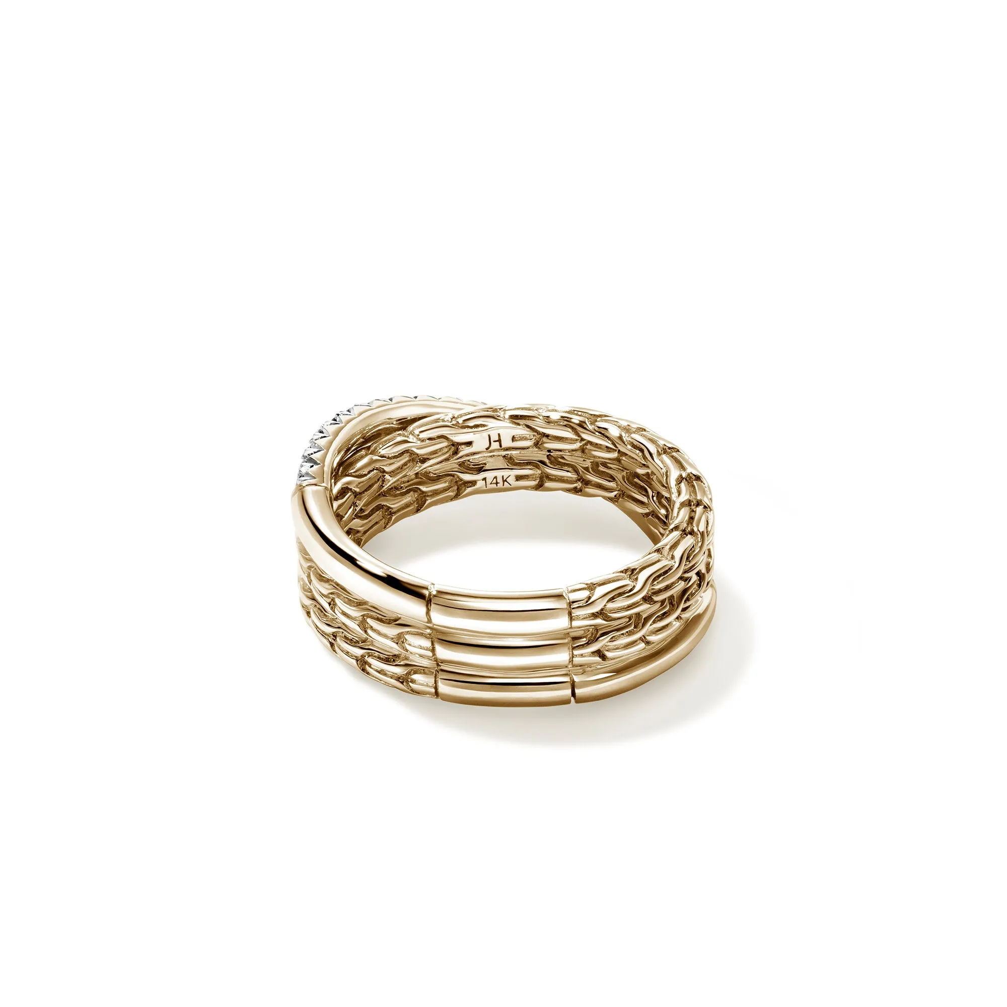 JH Essential Pavé Crossover Ring, Gold, Diamonds|RGGX987152DI sold by John Hardy product image thumbnail 4