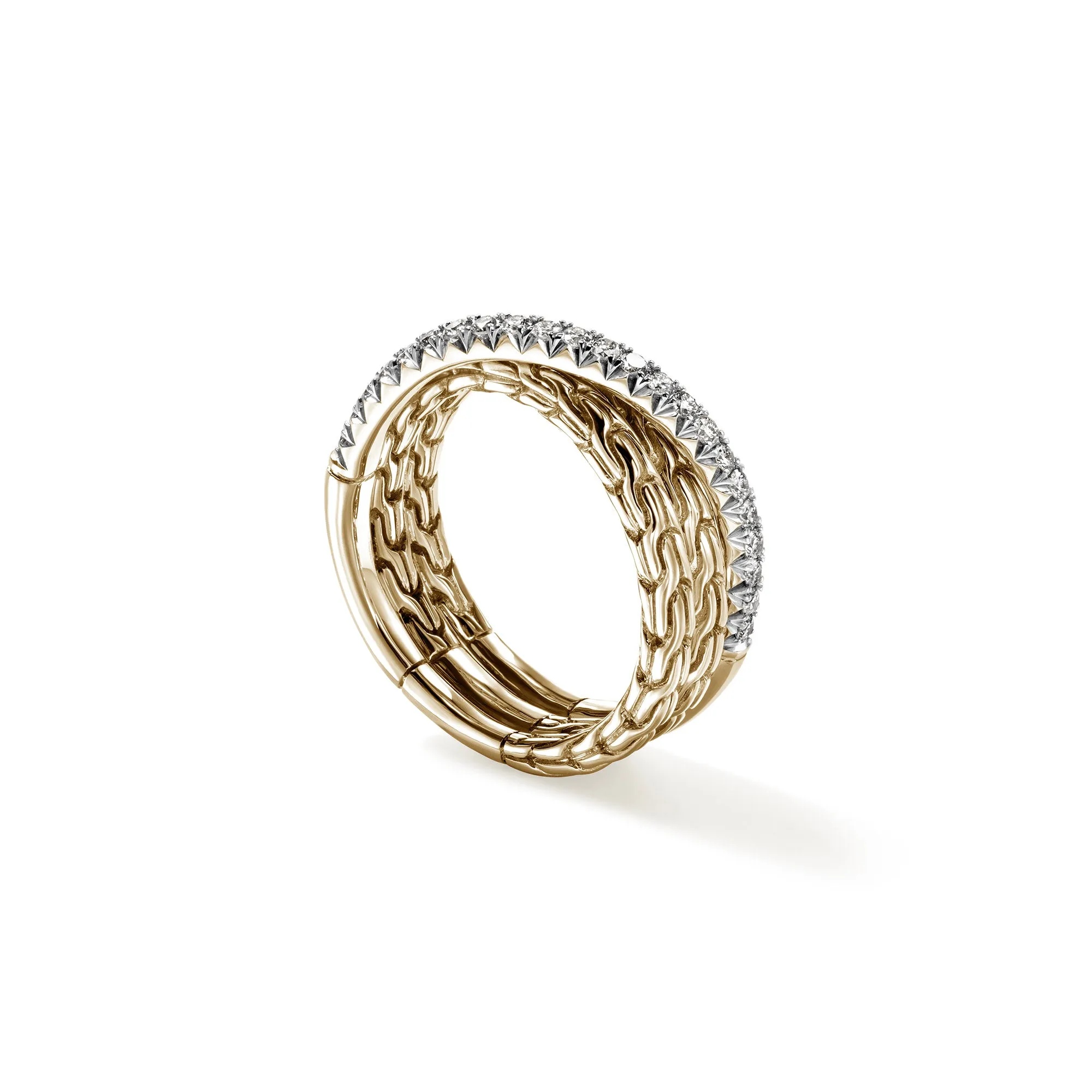 JH Essential Pavé Crossover Ring, Gold, Diamonds|RGGX987152DI sold by John Hardy product image thumbnail 3