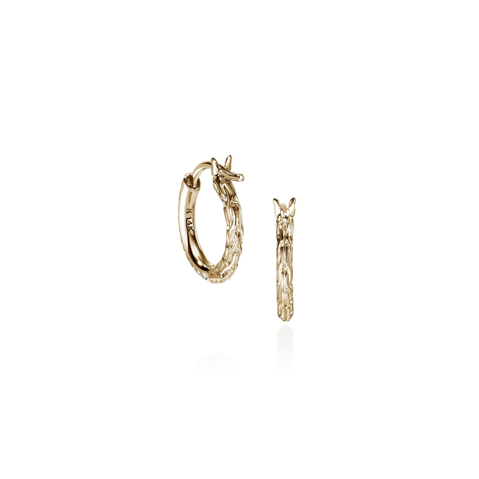 JH Essential Pavé Hoop Earring, Gold, Diamonds, 13MM|EGGX987012DI sold by John Hardy product image thumbnail 4