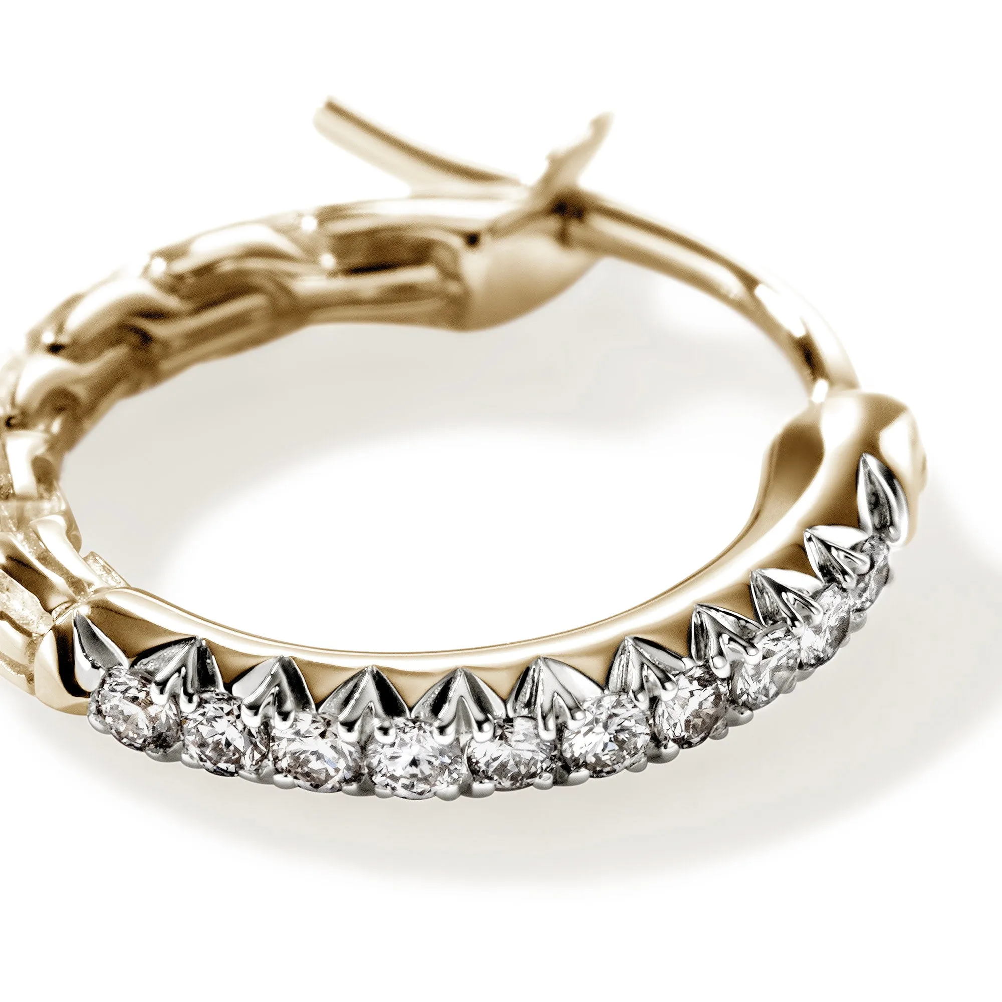 JH Essential Pavé Hoop Earring, Gold, Diamonds, 13MM|EGGX987012DI sold by John Hardy product image thumbnail 2