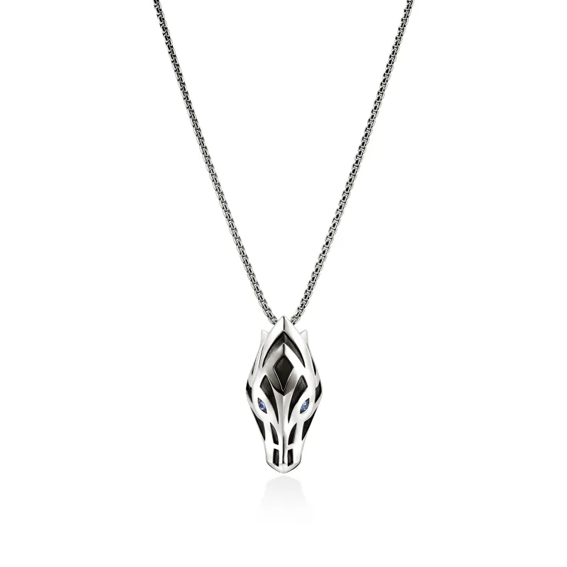 Naga Pendant Necklace, Sterling Silver, Blue Sapphire, 2.7MM|NMS603631BSP sold by John Hardy