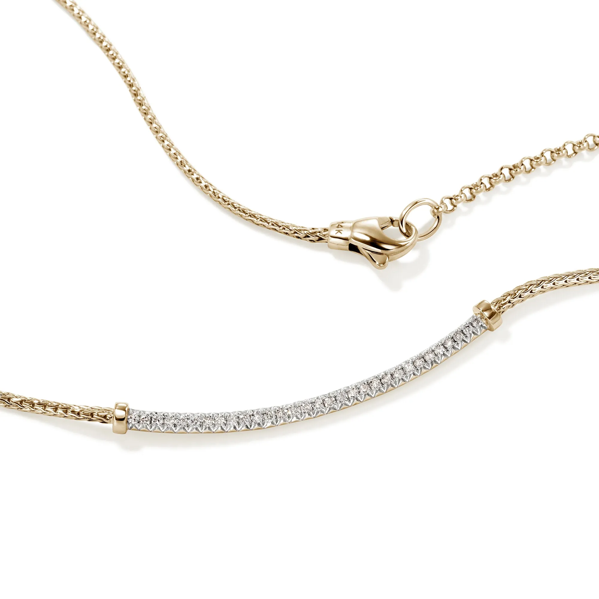 JH Essential Pavé Necklace, Gold, Diamonds, 1.8MM|NGGX986972DI sold by John Hardy product image thumbnail 2