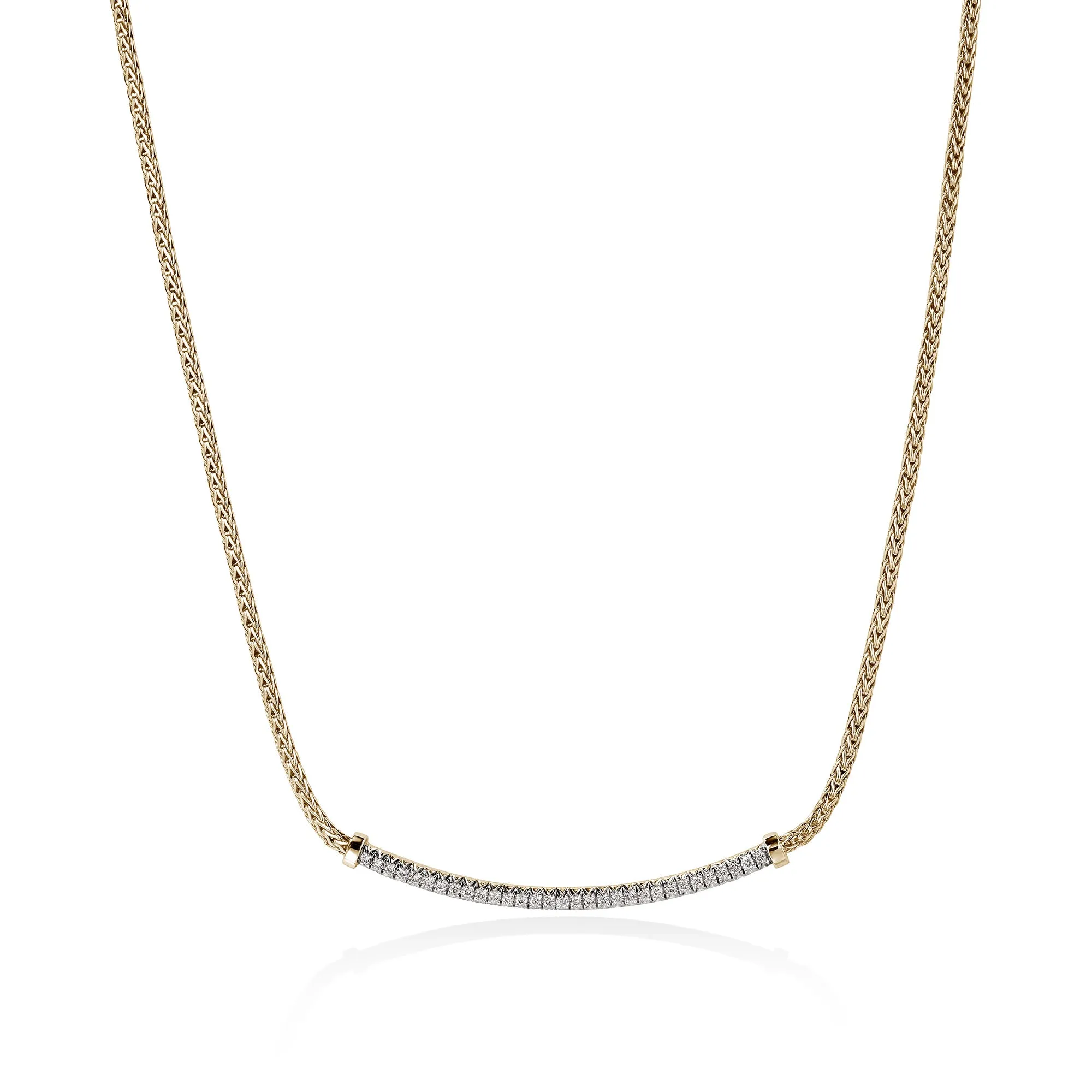 JH Essential Pavé Necklace, Gold, Diamonds, 1.8MM|NGGX986972DI sold by John Hardy