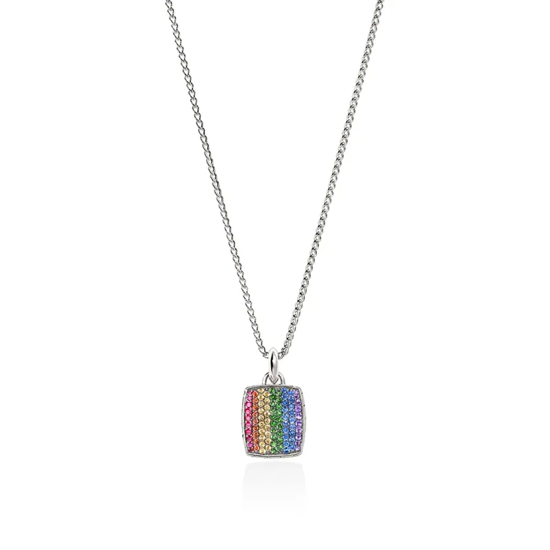 Rainbow Tag Necklace, Sterling Silver, Gemstones|NMS9010804AMBSPTS sold by John Hardy