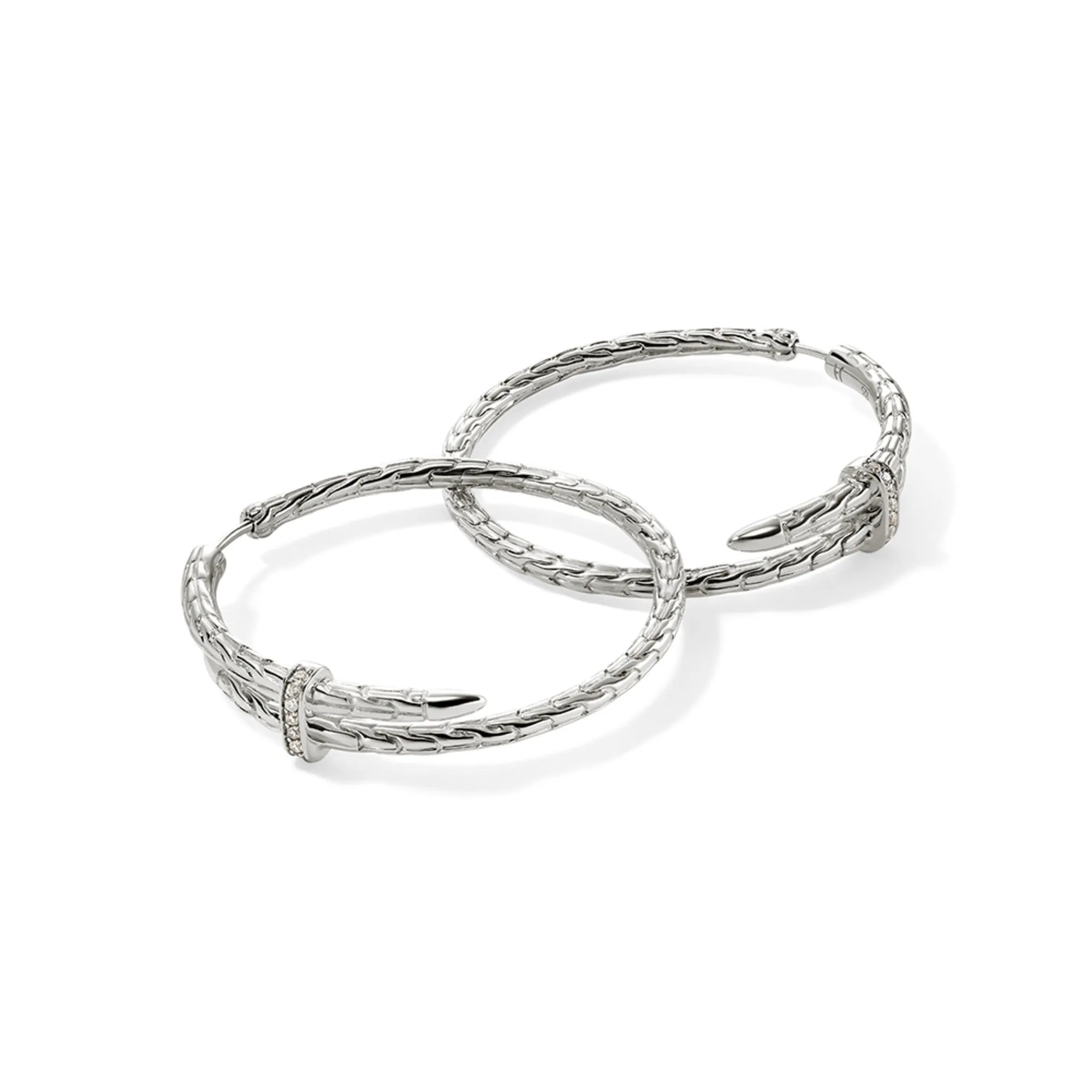 Spear Hoop Earring, Sterling Silver, Diamonds, 40MM|EBP9012472DI sold by John Hardy product image thumbnail 2
