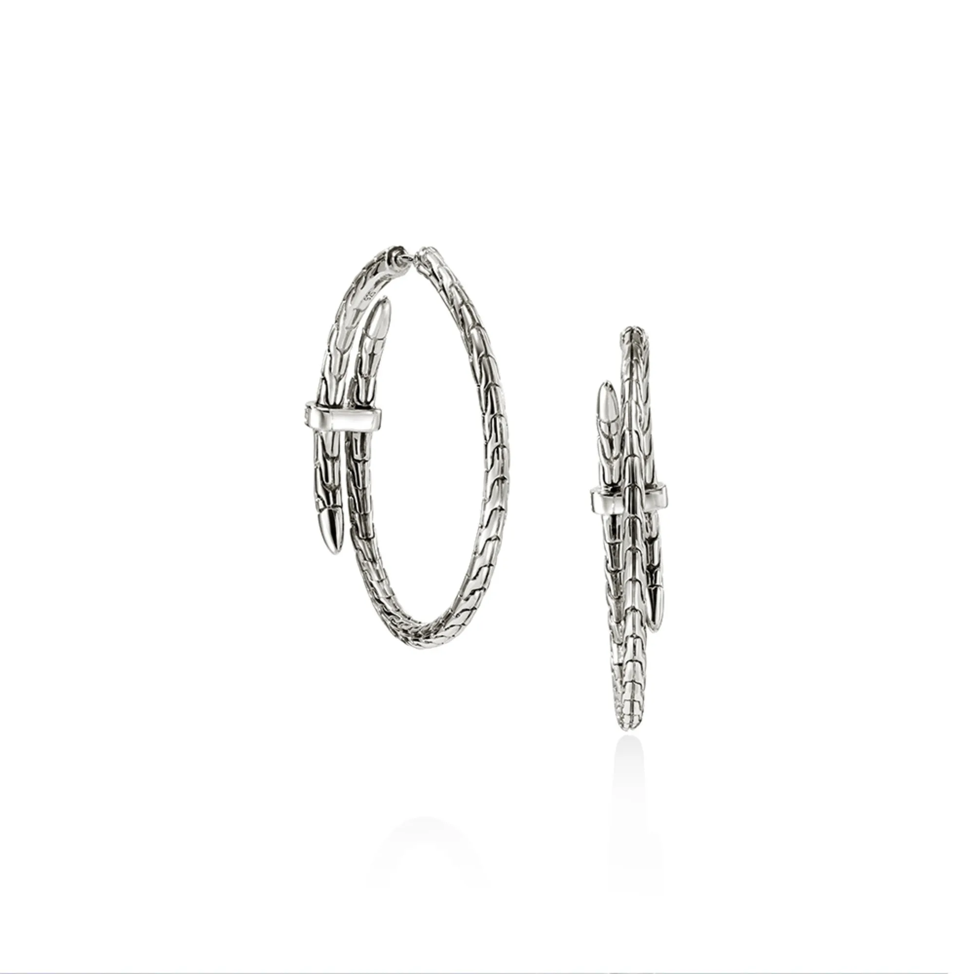 Spear Hoop Earring, Sterling Silver, Diamonds, 40MM|EBP9012472DI sold by John Hardy product image thumbnail 3