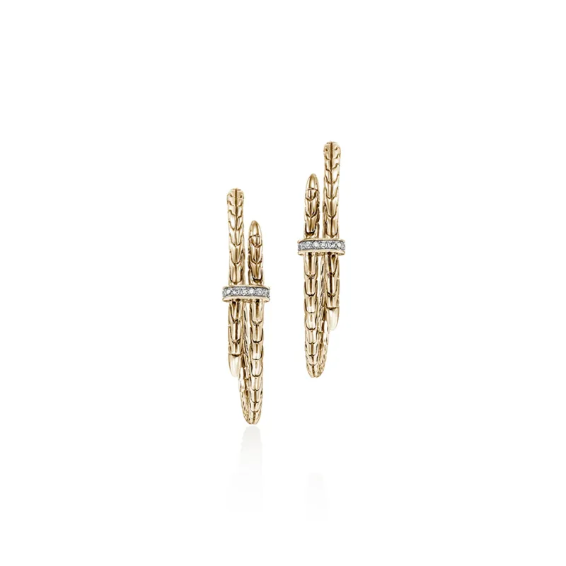Spear Hoop Earring, Gold, Diamonds, 40MM|EGGX9012472DI sold by John Hardy
