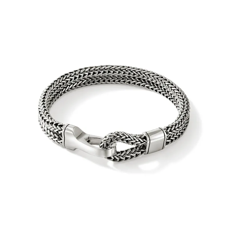 Hook Clasp Bracelet, Silver, Double Row|BU901238 sold by John Hardy