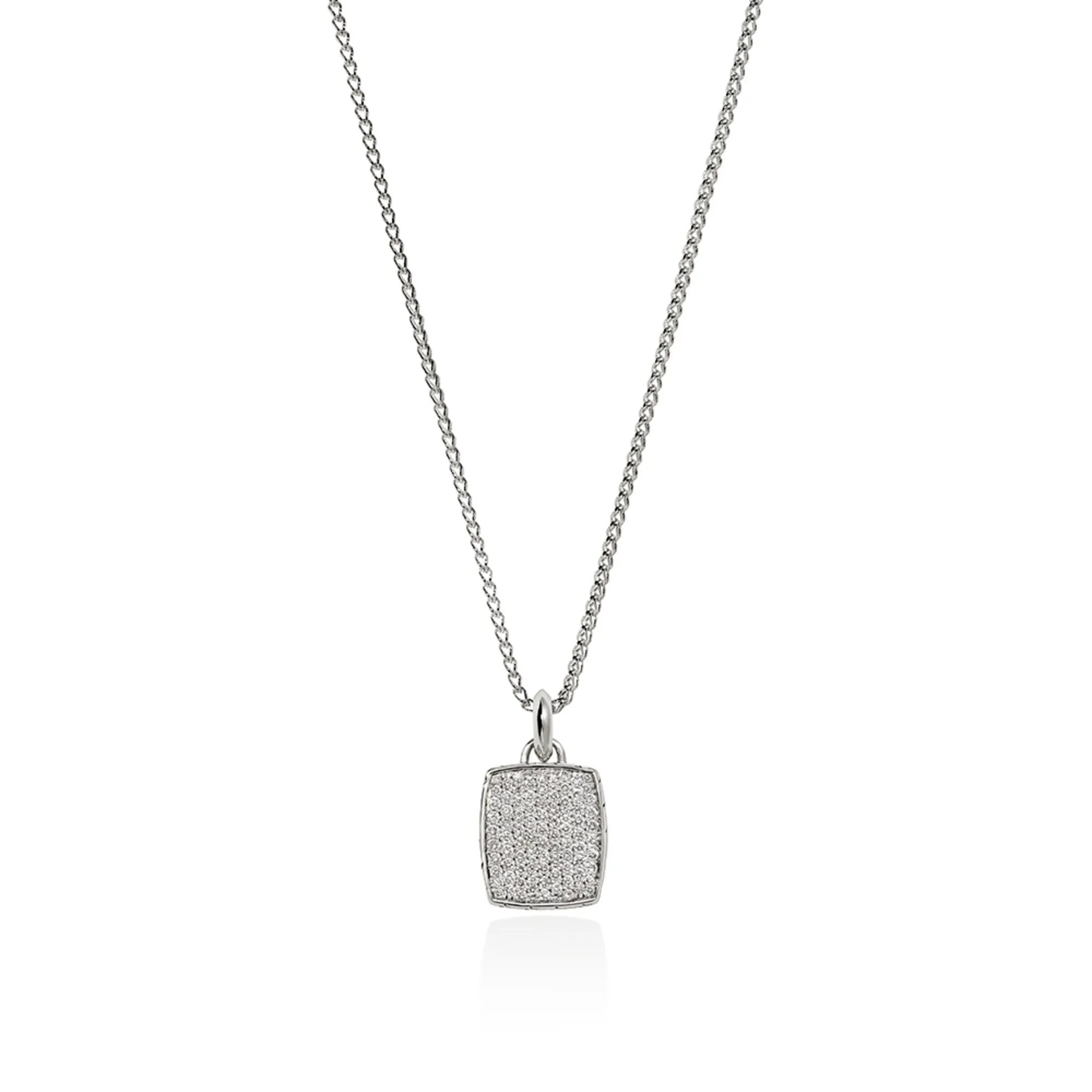 Tag Necklace, Silver, Diamonds, 1.7MM|NMP9010802DI sold by John Hardy