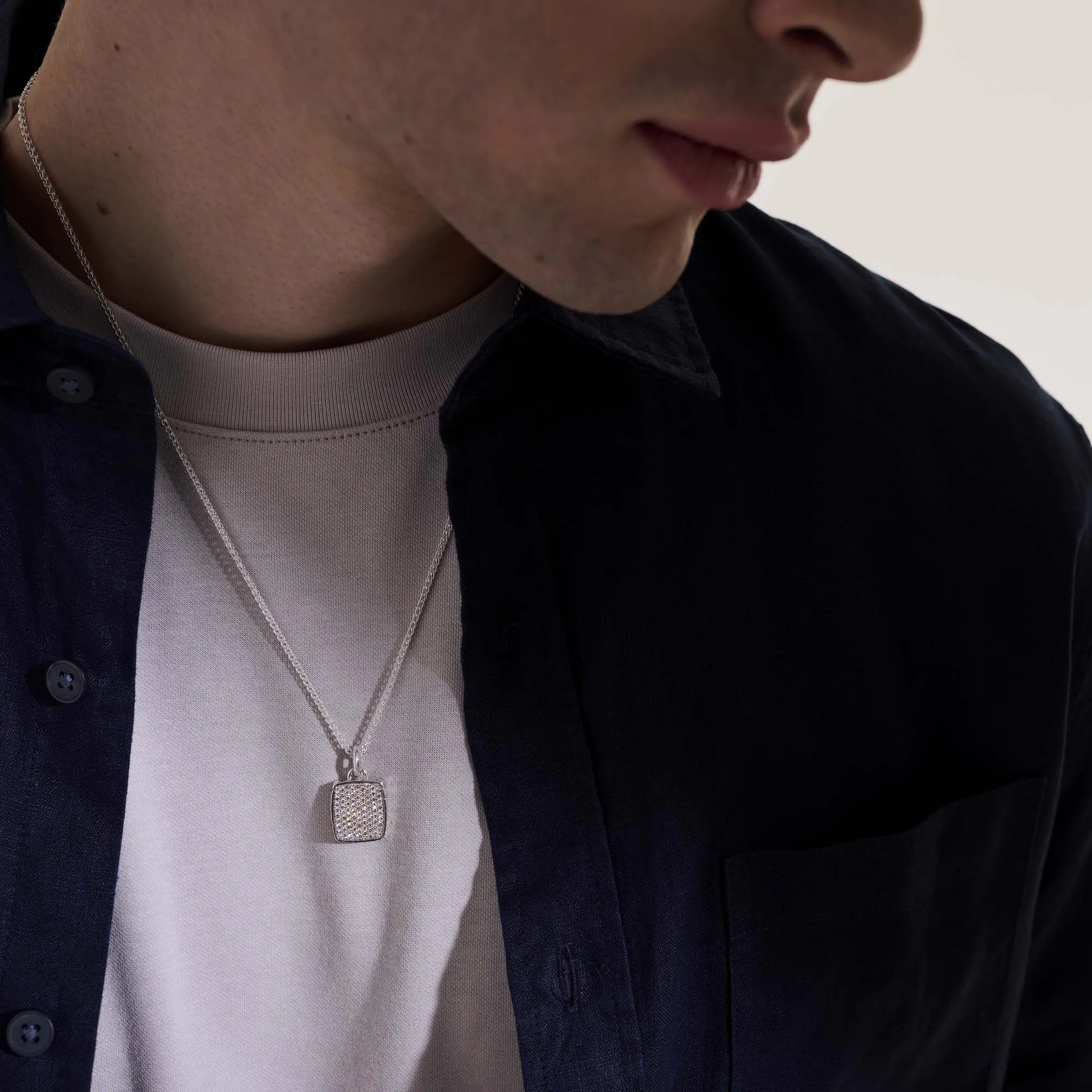 Tag Necklace, Silver, Diamonds, 1.7MM|NMP9010802DI sold by John Hardy product image thumbnail 5